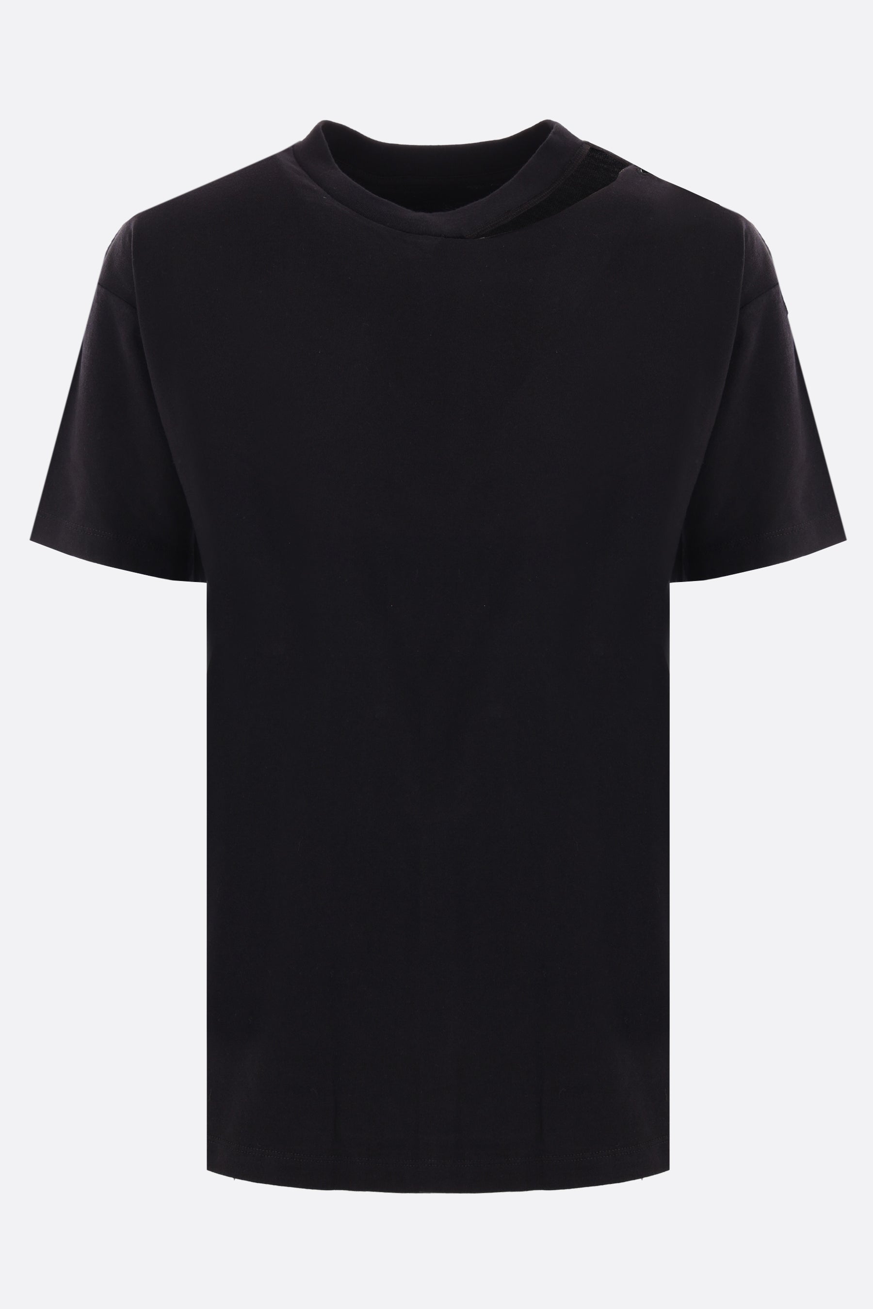 cotton t-shirt with cut-out and safety pin