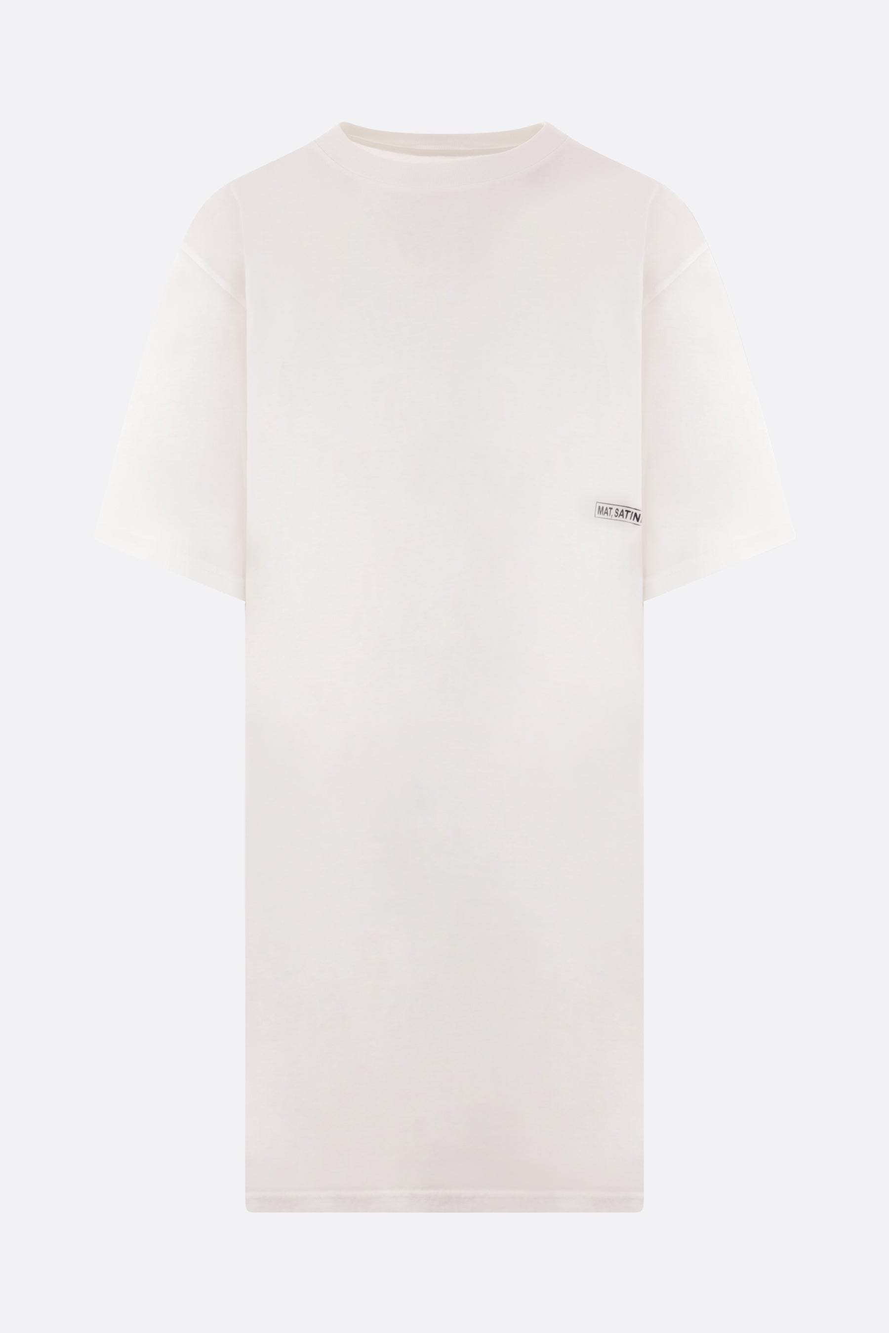 cotton extra-long t-shirt with logo print