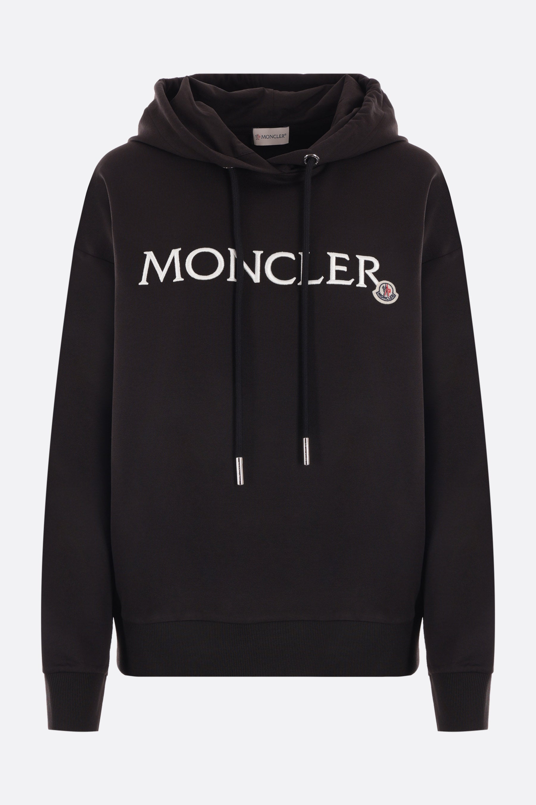 logo embroidered jersey hoodie