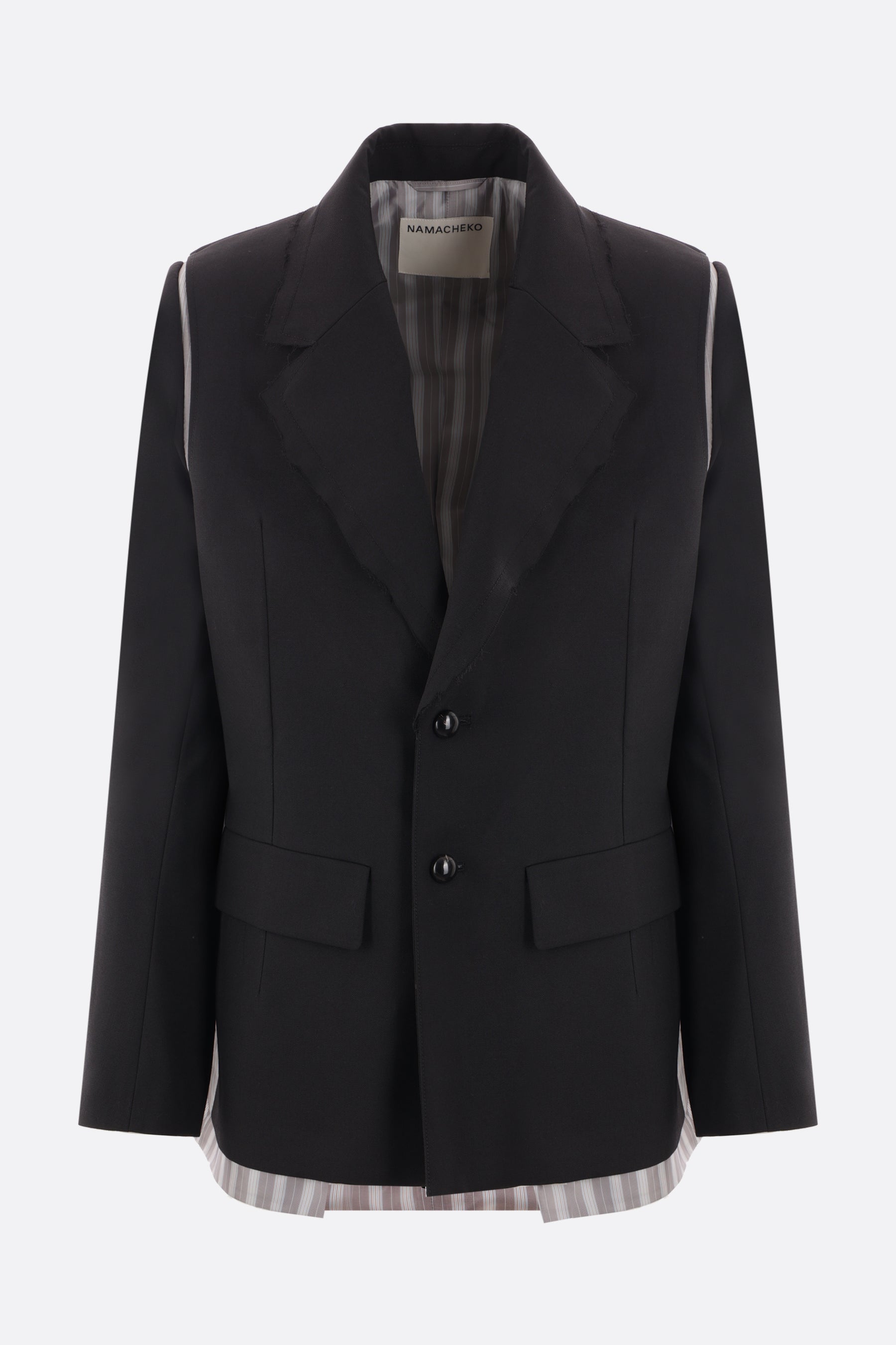 Risa single-breasted twill and cupra jacket