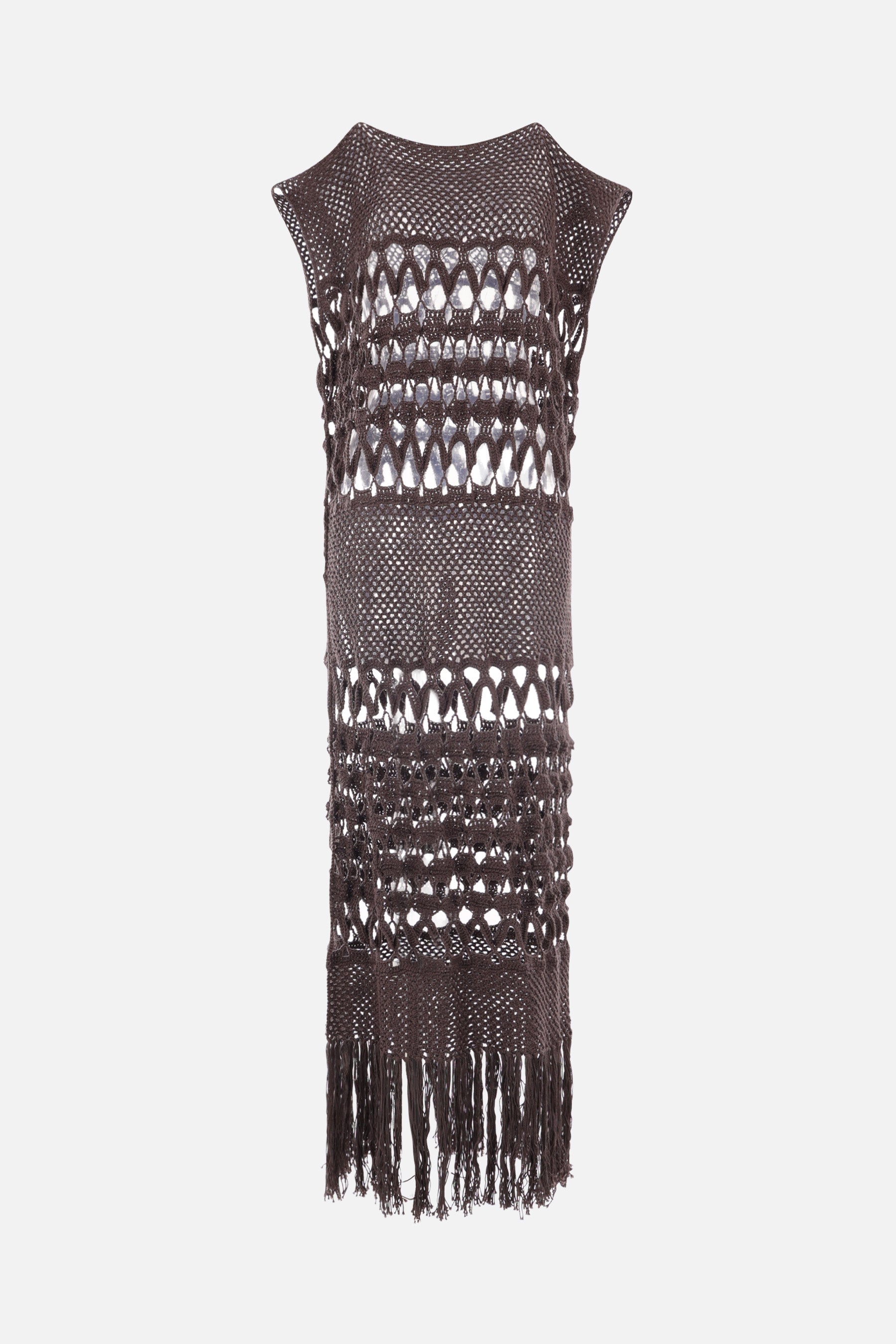 Rete macramé oversized sleeveless dress
