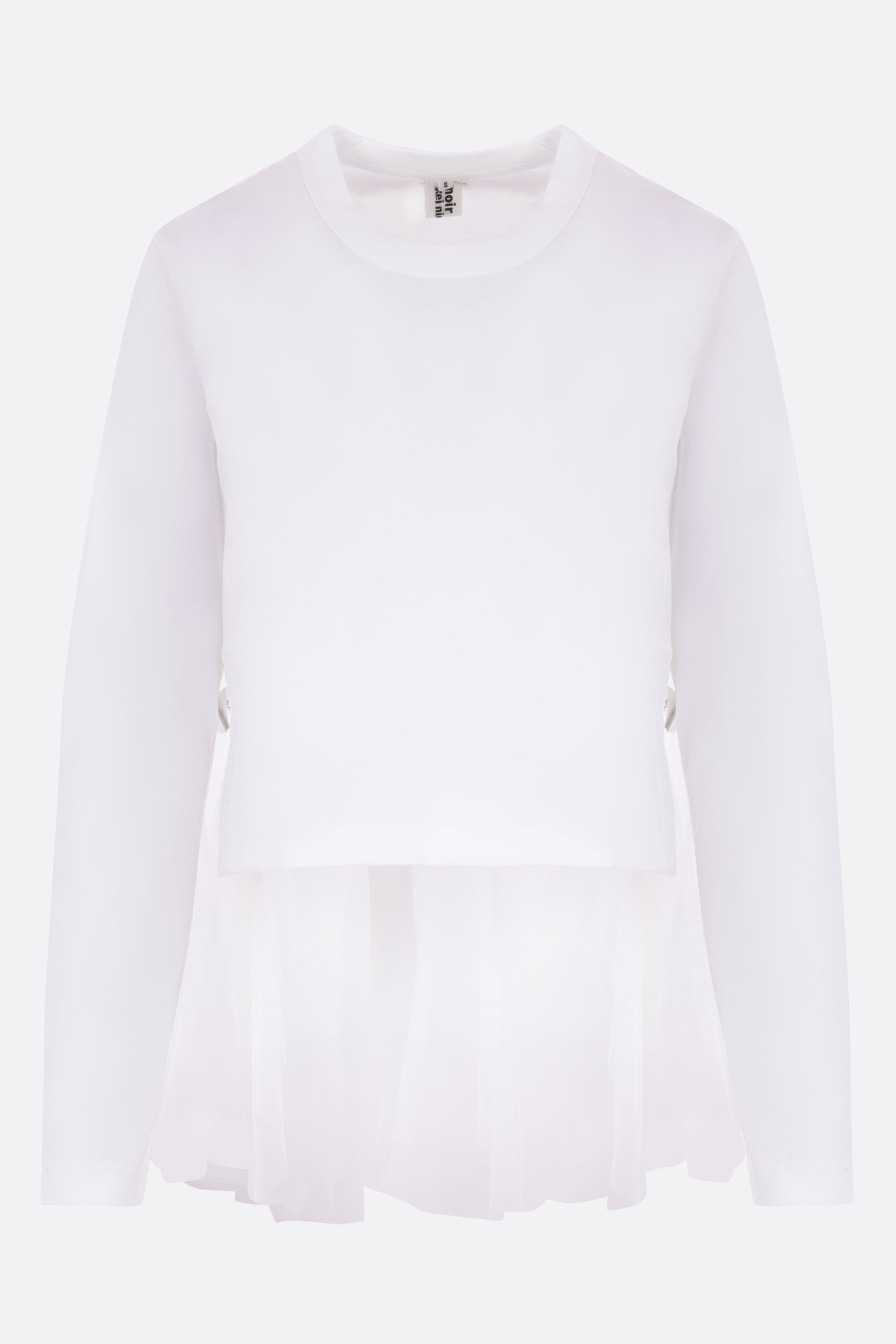cotton and tulle long-sleeved t-shirt