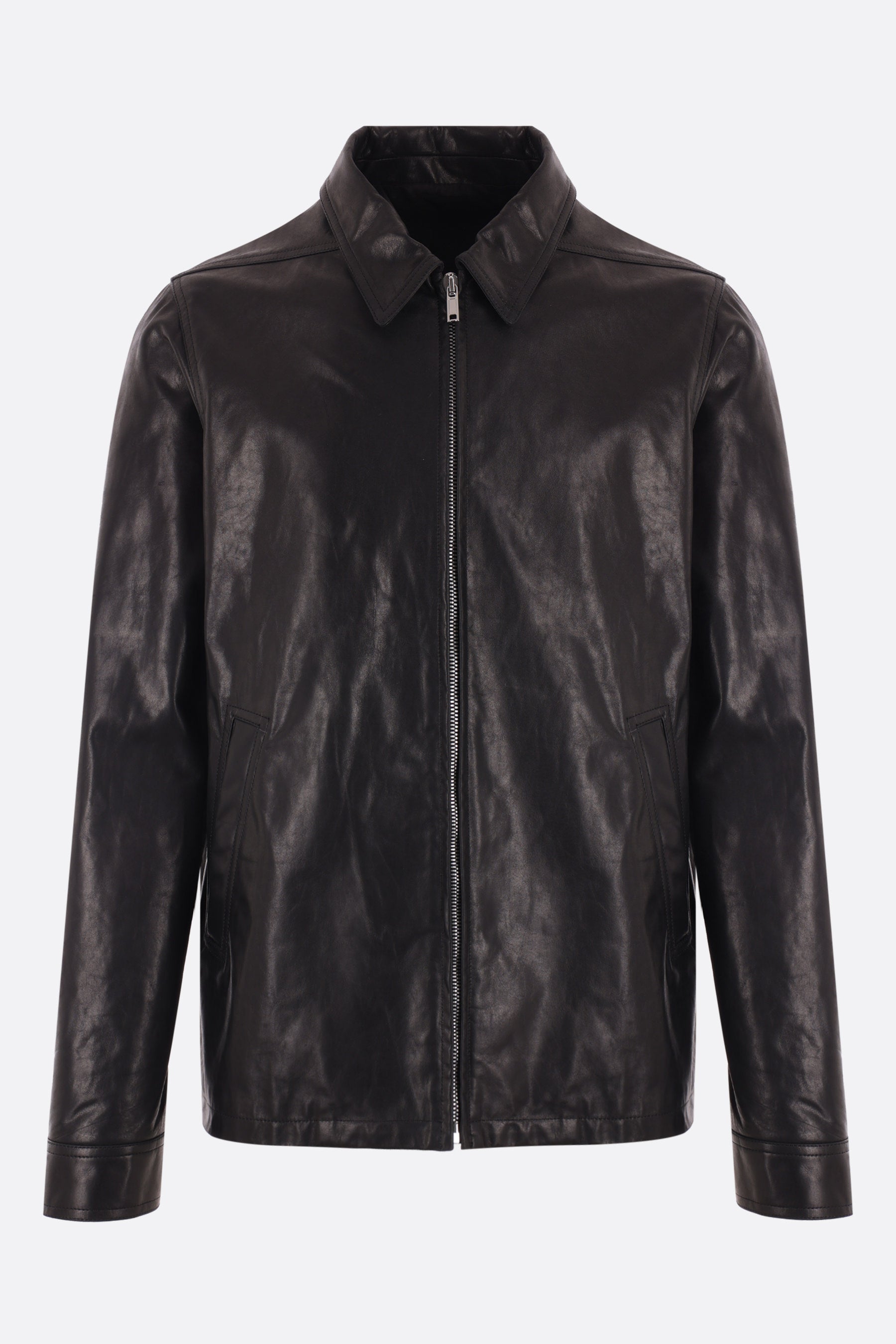 Brad leather full-zip jacket