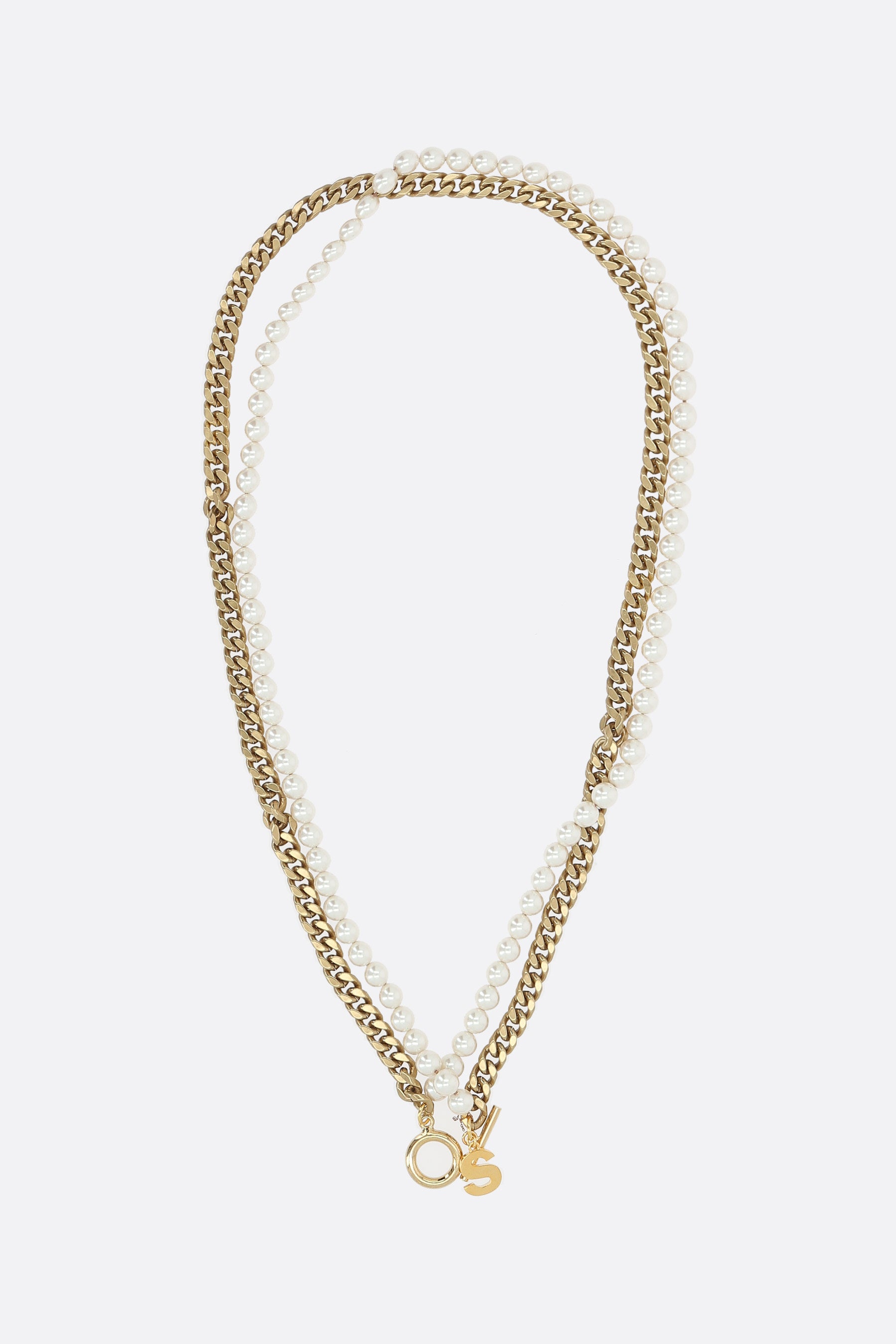 pearl chain long necklace