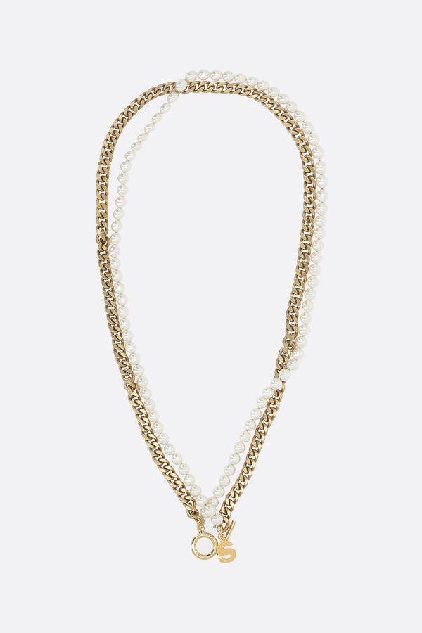 pearl chain long necklace