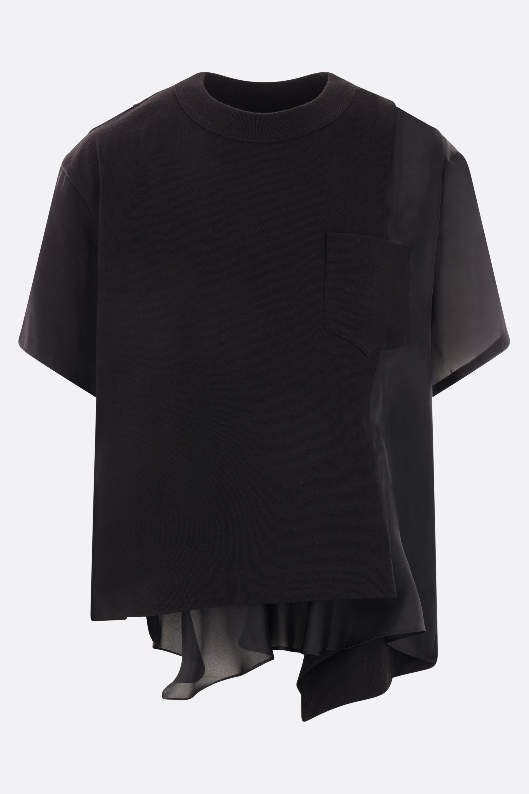 cotton and technical satin t-shirt