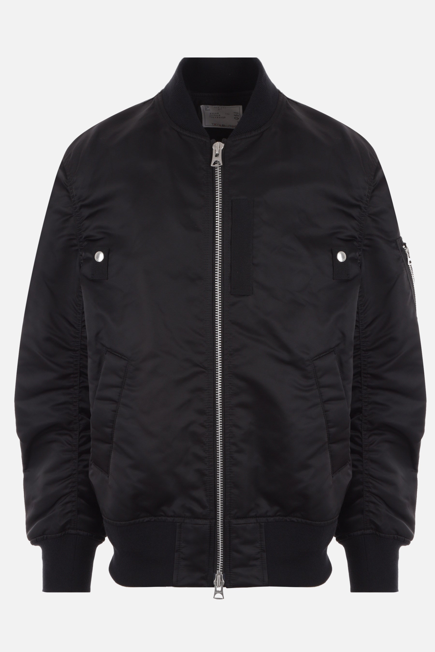 nylon padded bomber jacket