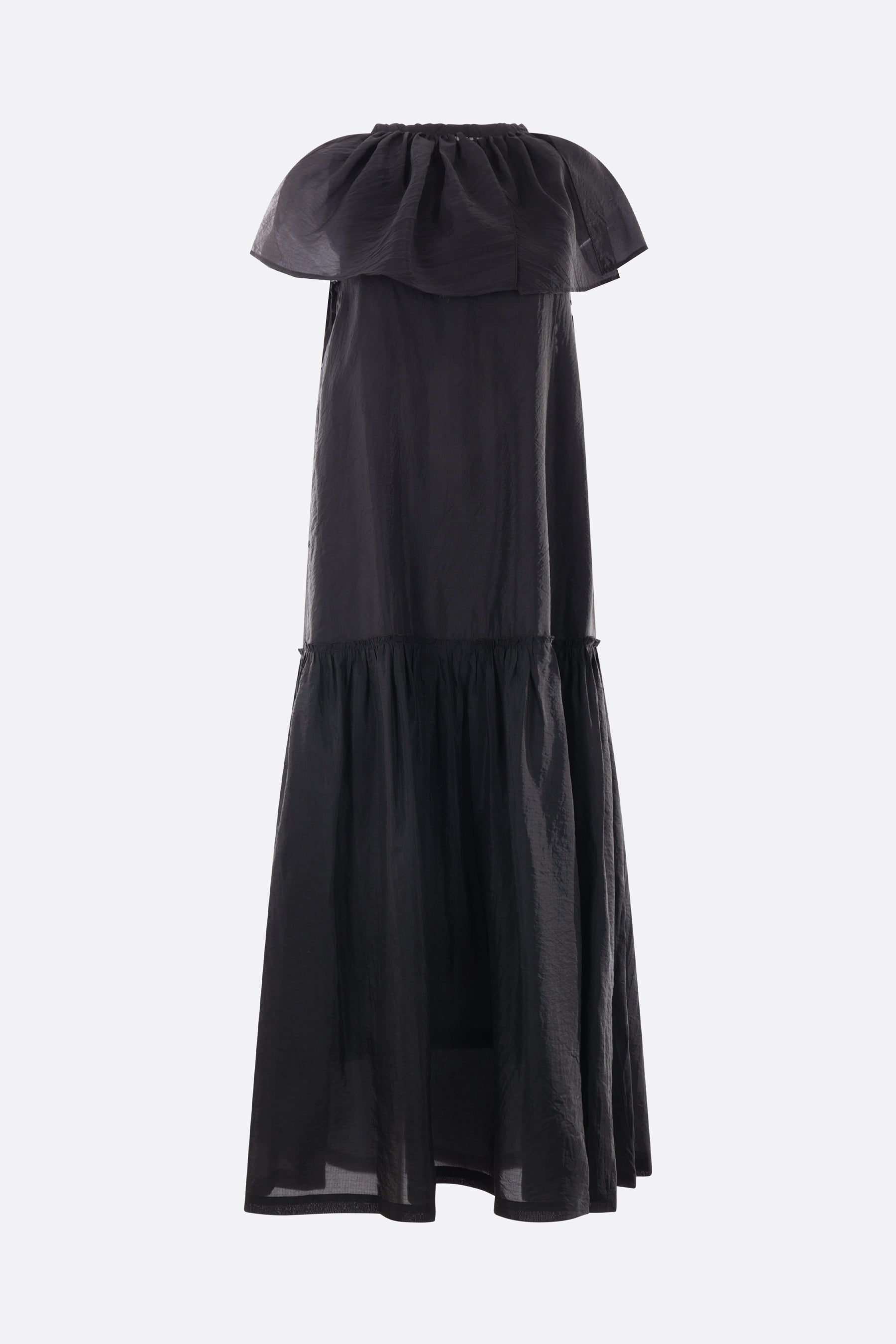 sleeveless oversized dress in wrinkled lightweight ripstop
