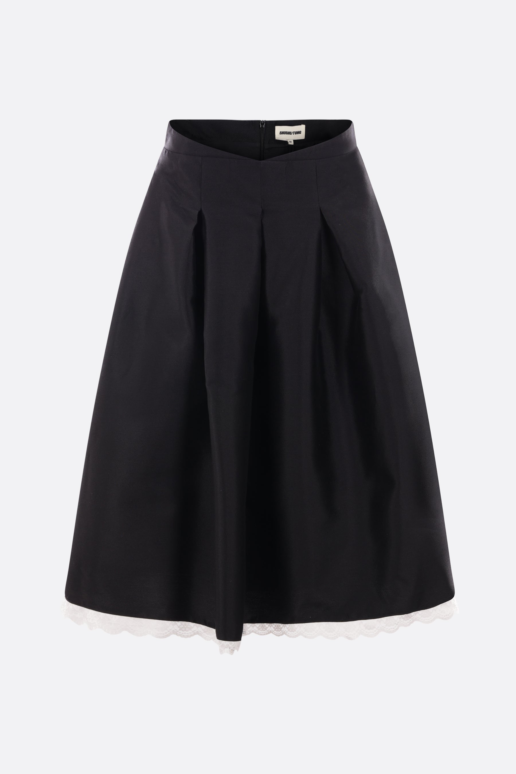 wool and silk A-line midi skirt