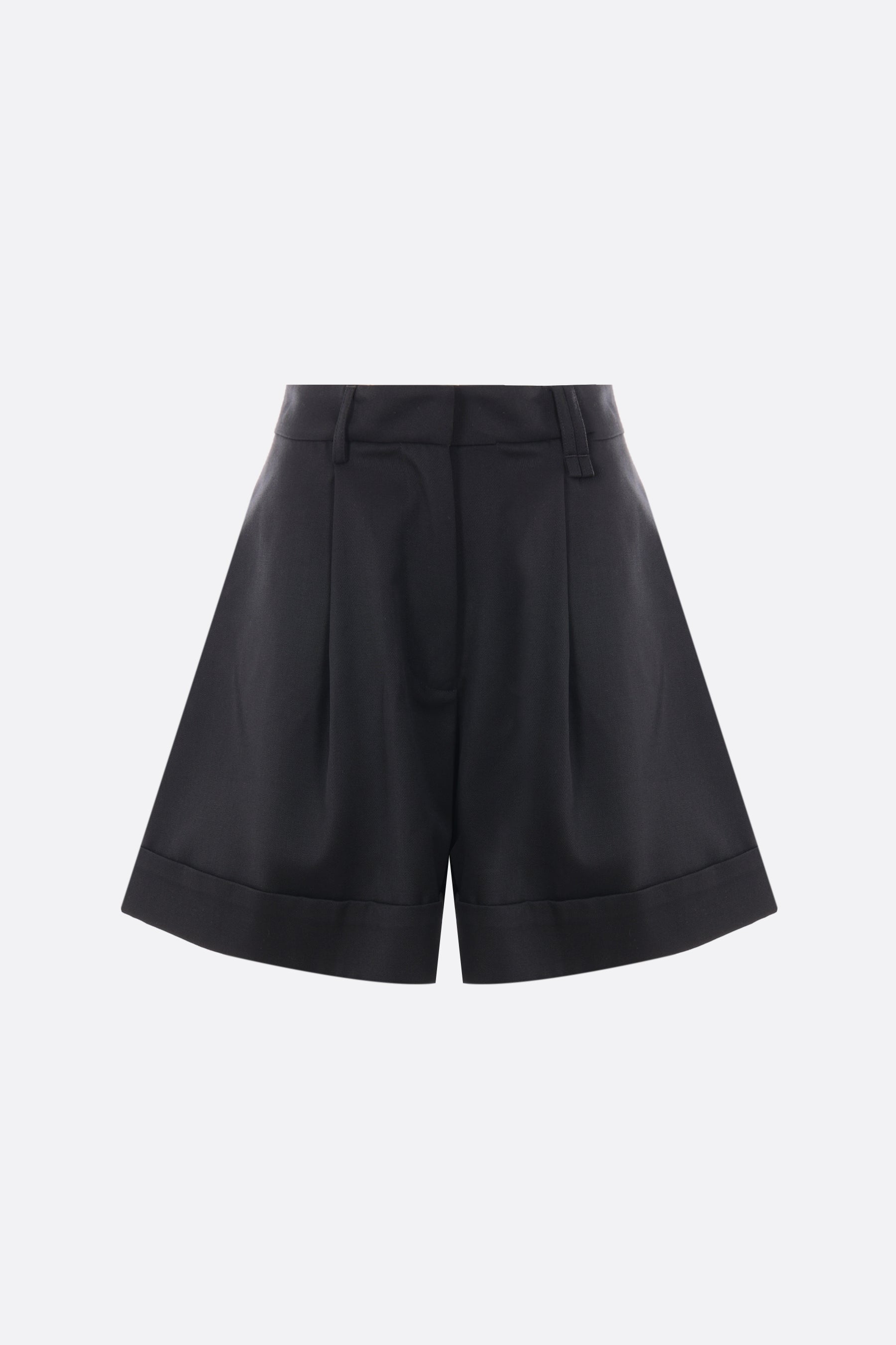 wool blend darted shorts
