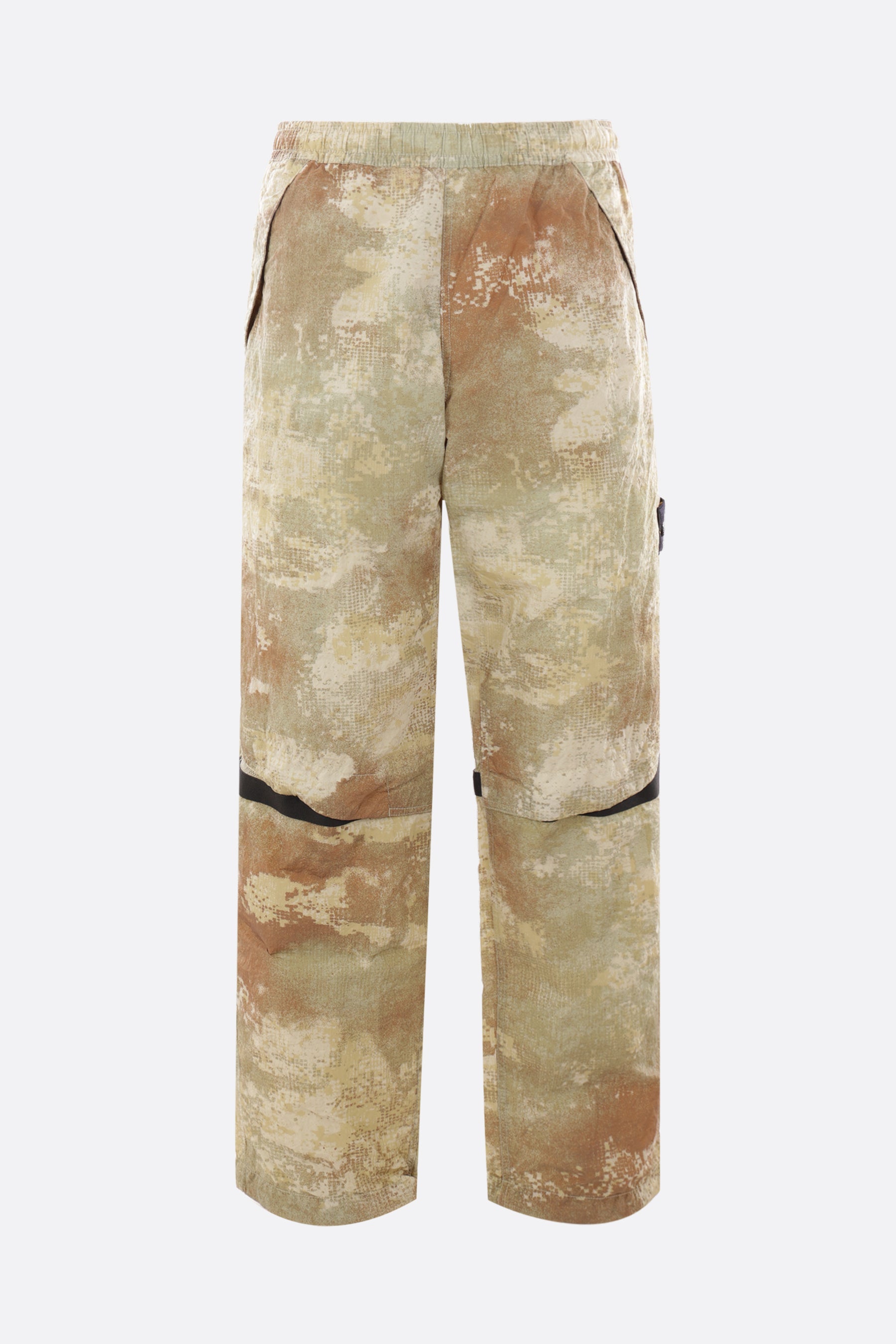 Econyl pants with Dissolving Grid Camo print