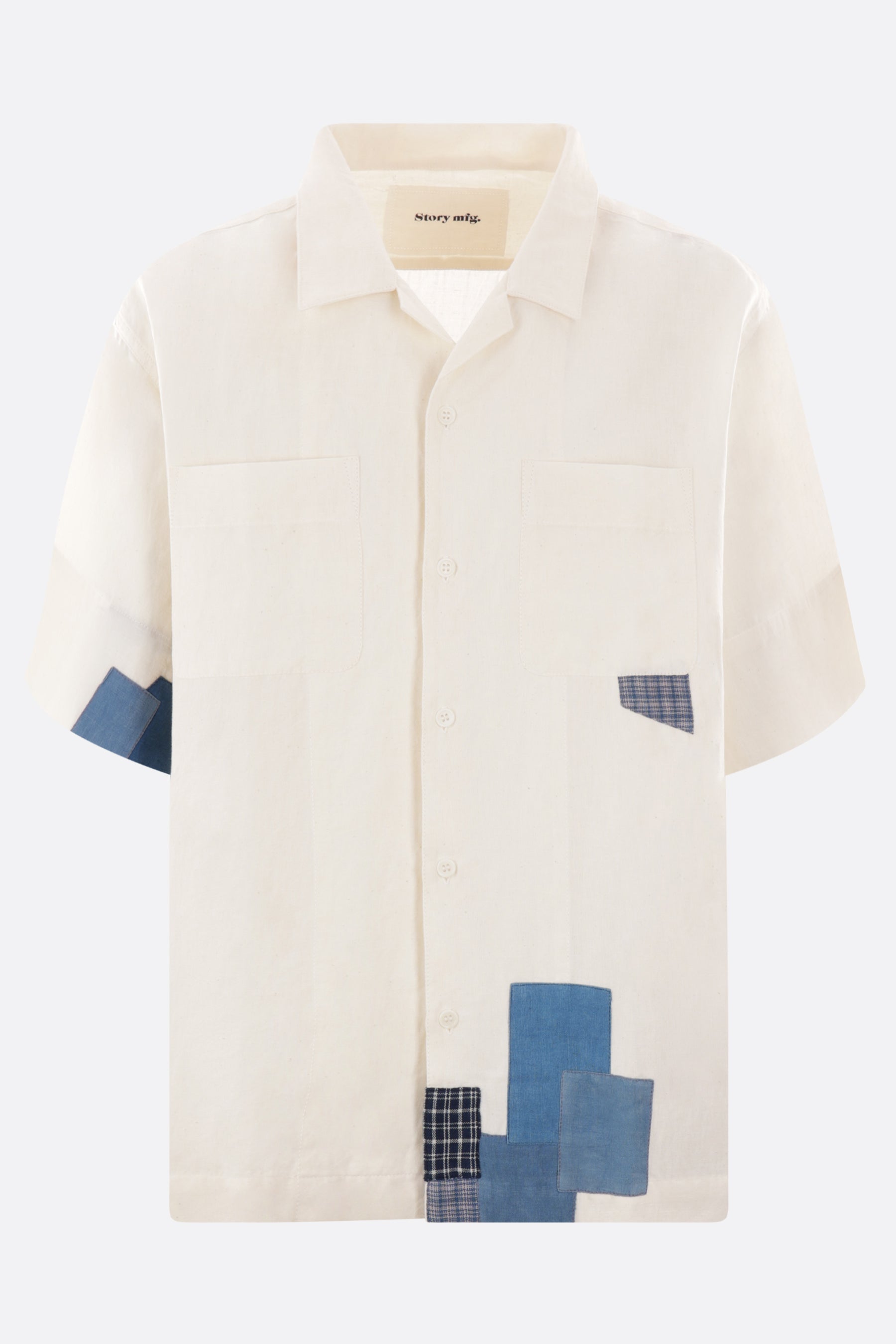 PA oversized short-sleeved shirt in cotton and linen
