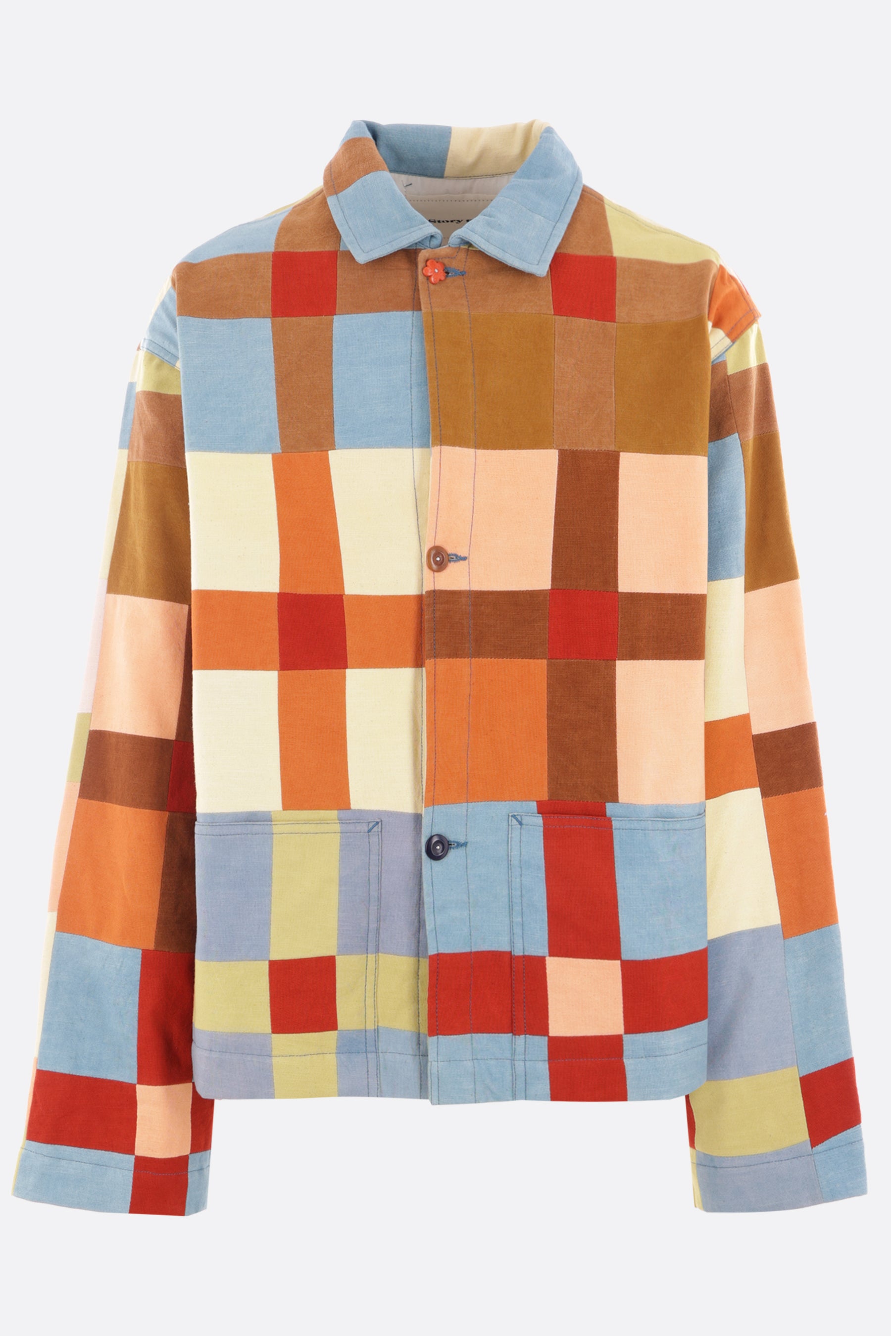 Sot multi exploded check organic cotton jacket