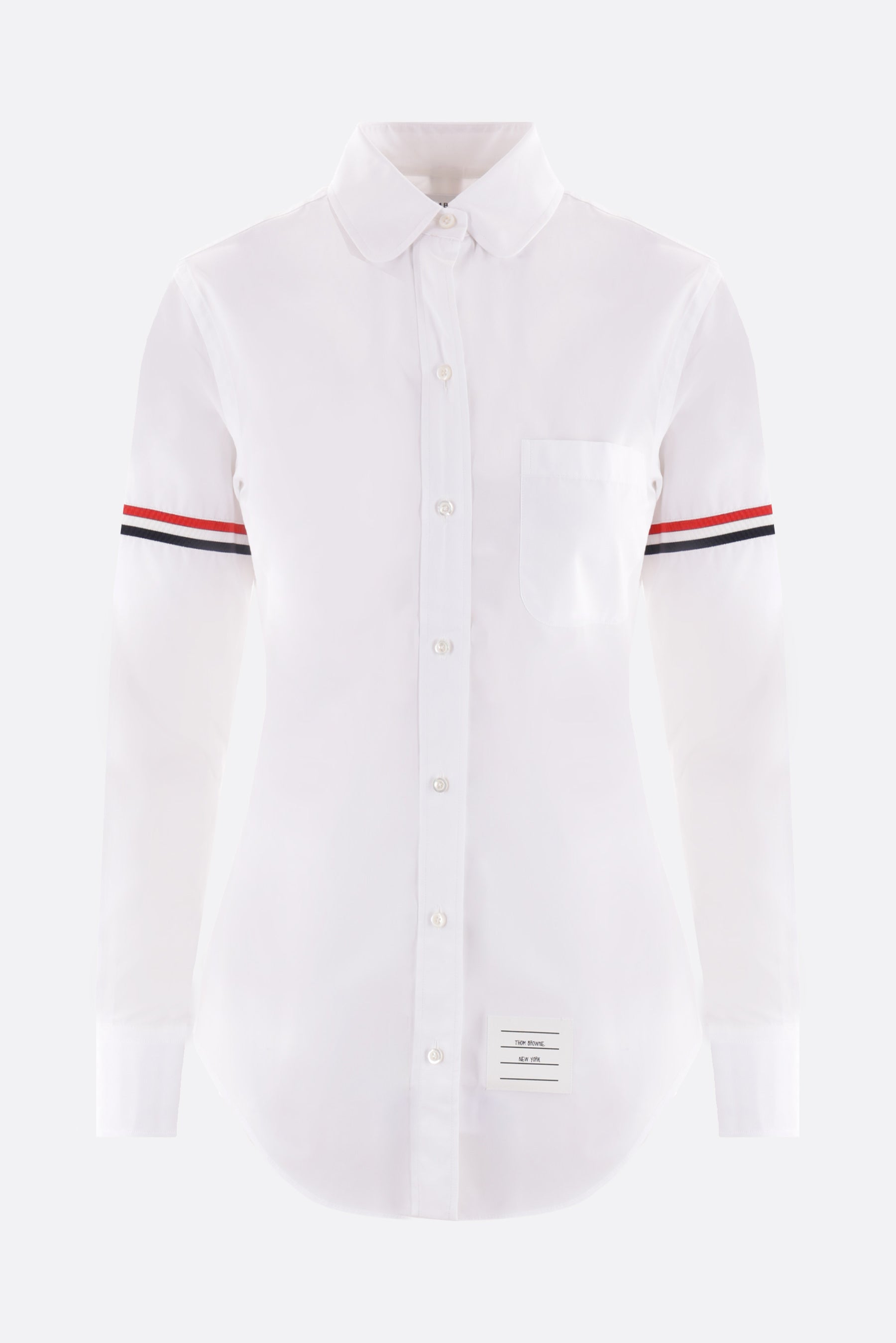 tricolor-detailed poplin shirt