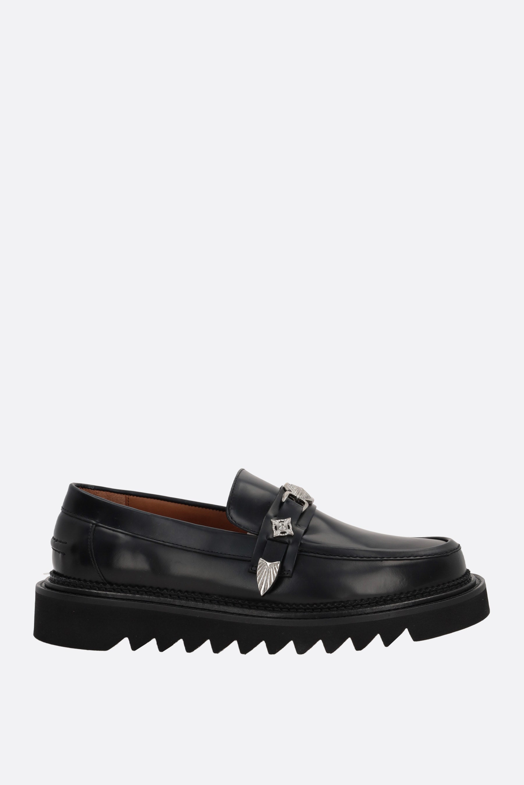 buckle-detailed smooth leather loafers