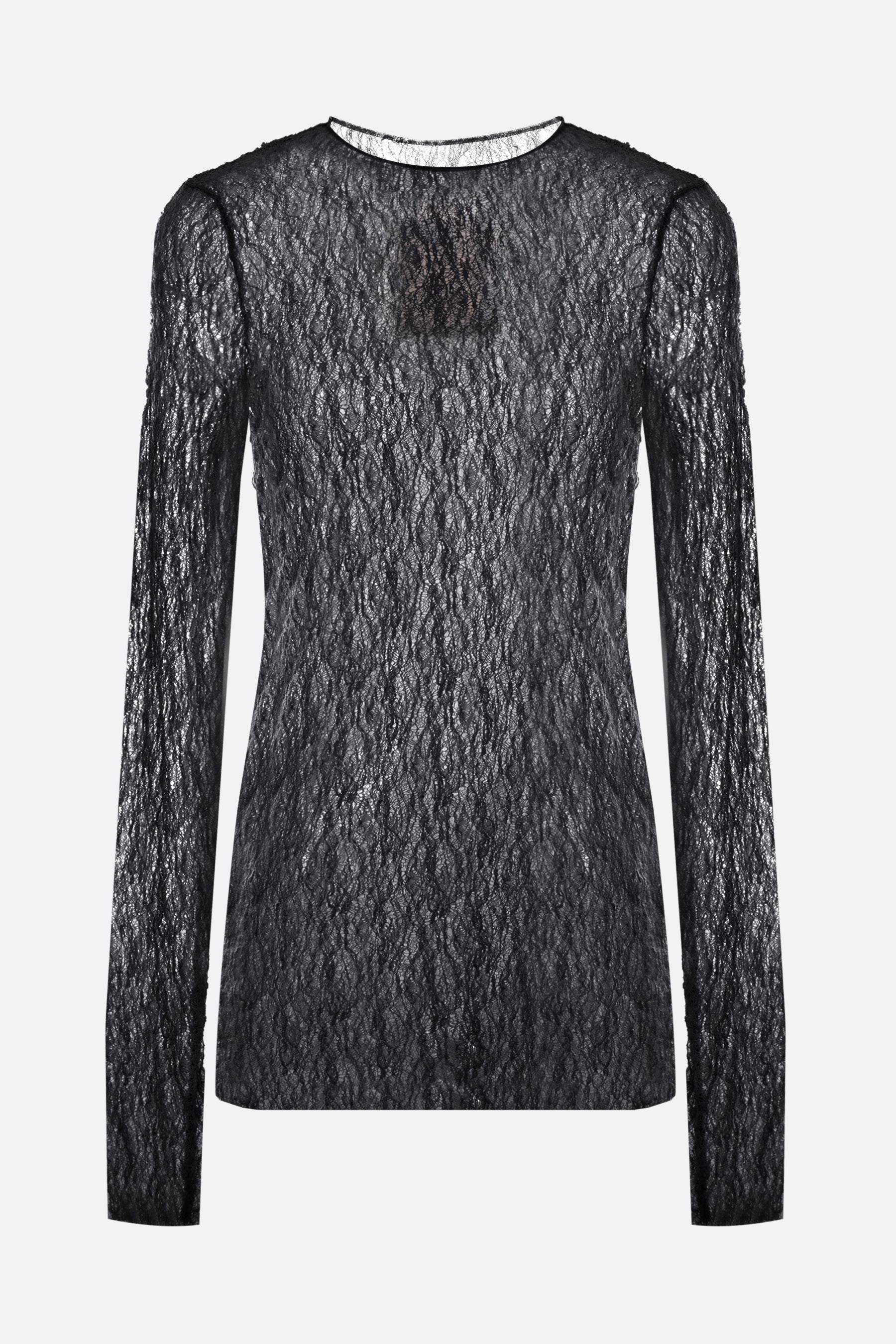 stretch lace long-sleeved top