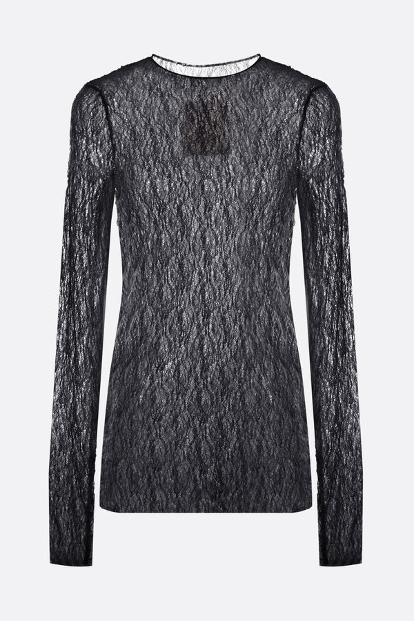stretch lace long-sleeved top