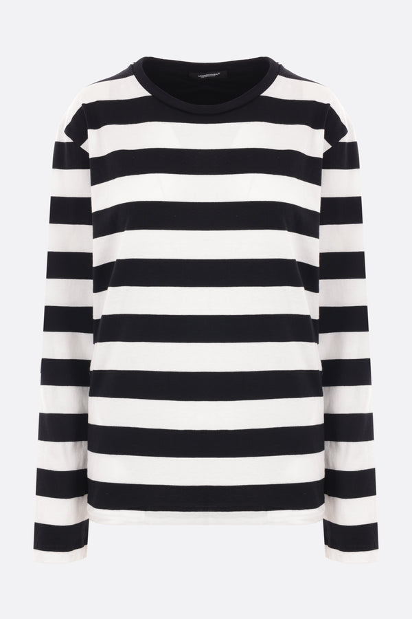 striped jersey long-sleeved t-shirt