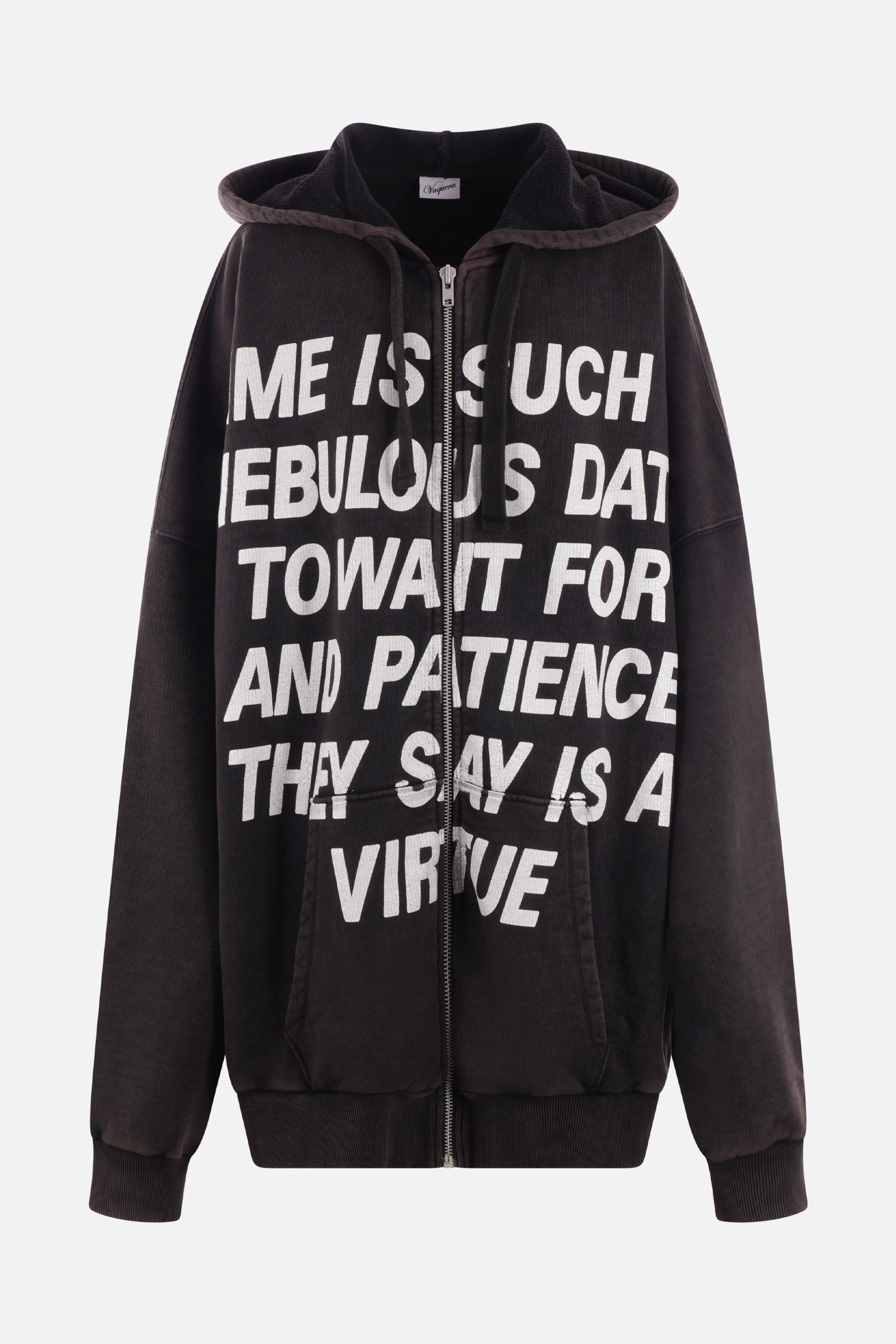 jersey oversized hoodie with lettering print