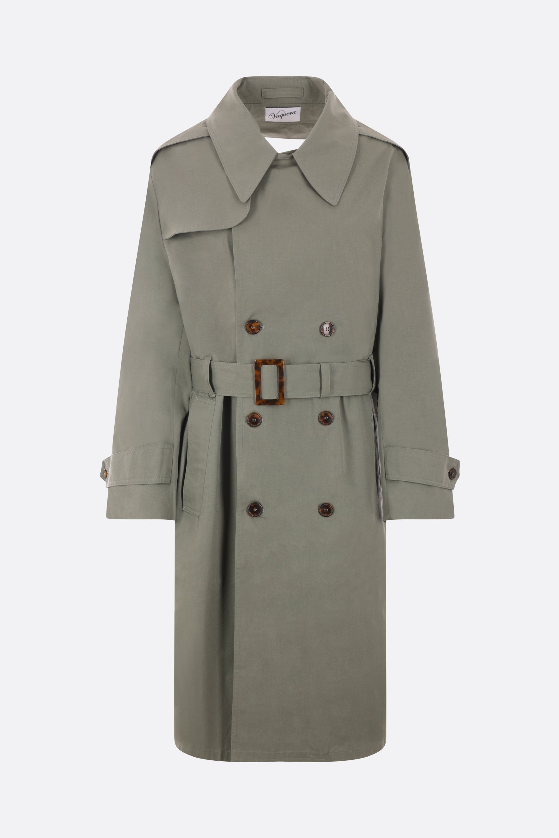technical gabardine trench coat with cut-out