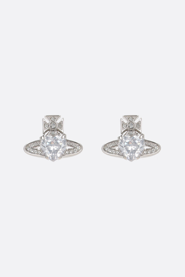 Ariella crystal-embellished brass earrings