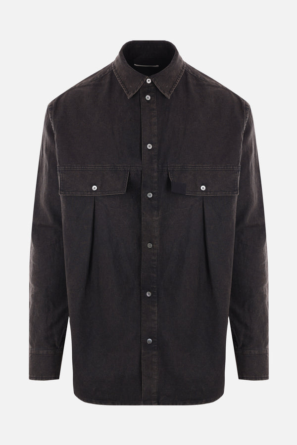 Nico Pleated cotton and linen shirt