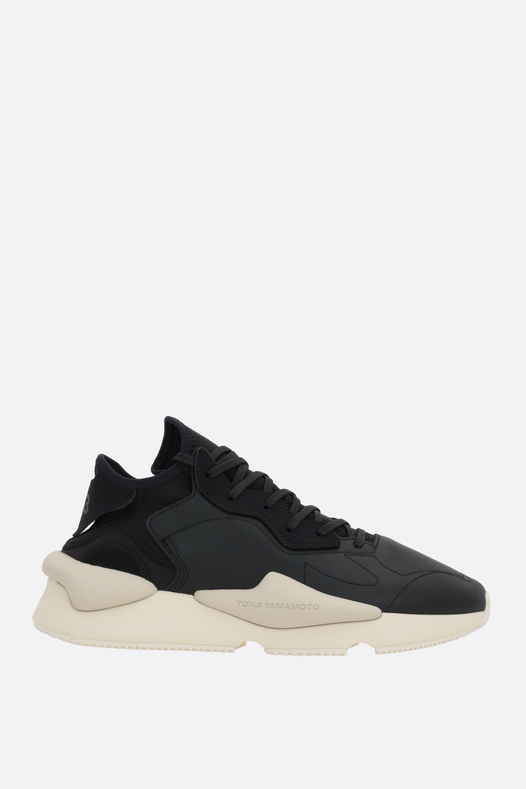 Y-3 Kaiwa smooth leather and neoprene sneakers