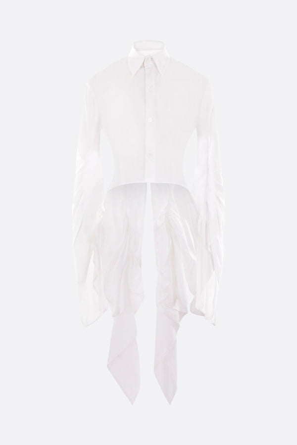 Swallowtail voile cropped shirt