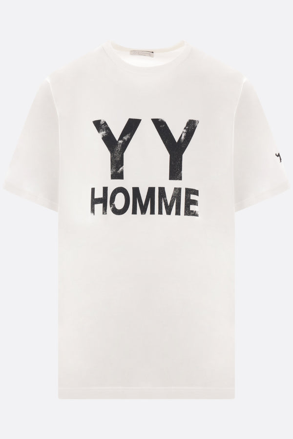 cotton oversized t-shirt with YY Homme logo print