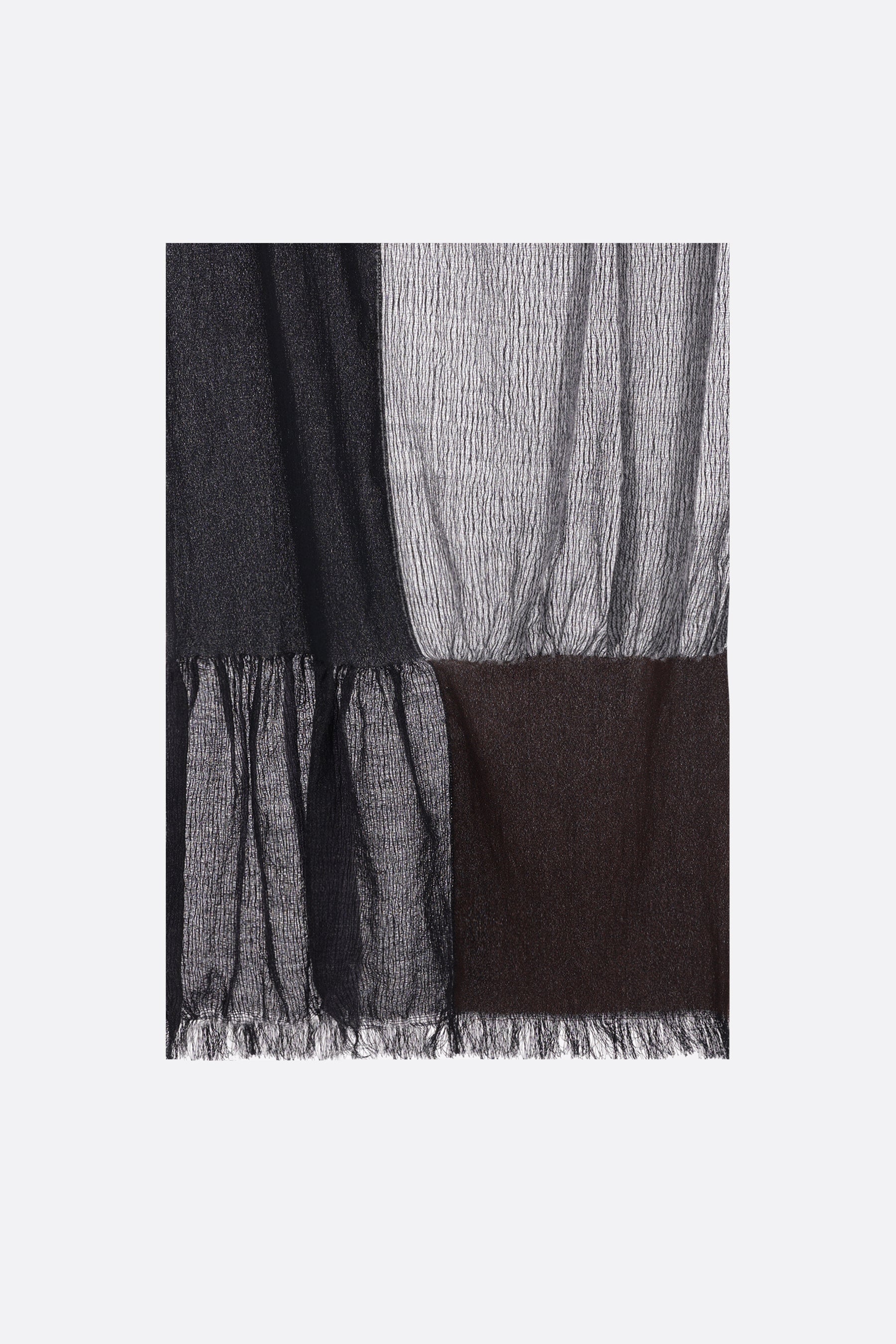 sciarpa in misto cotone e lana color block