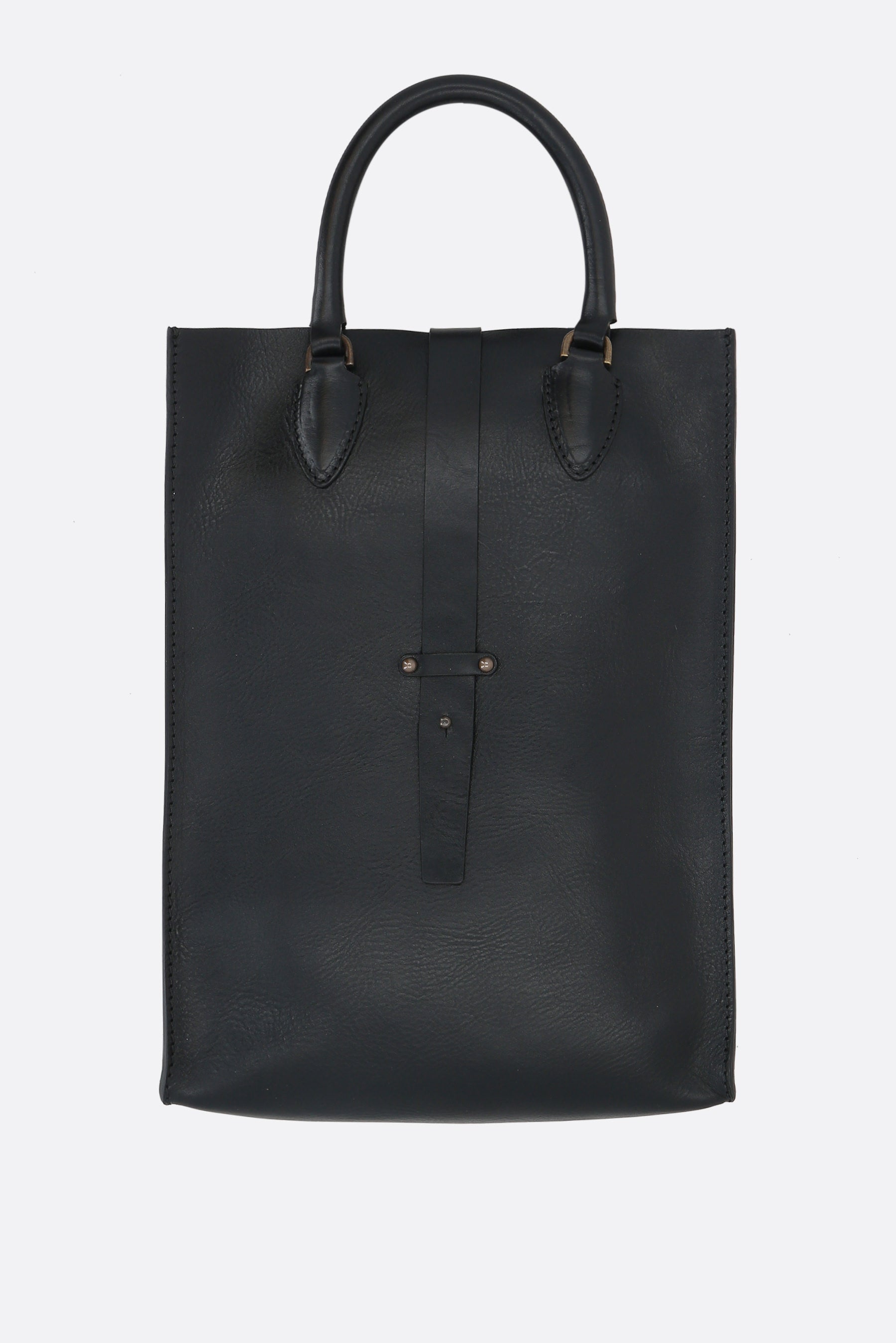 grainy leather tote bag