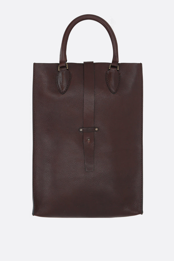 grainy leather tote bag