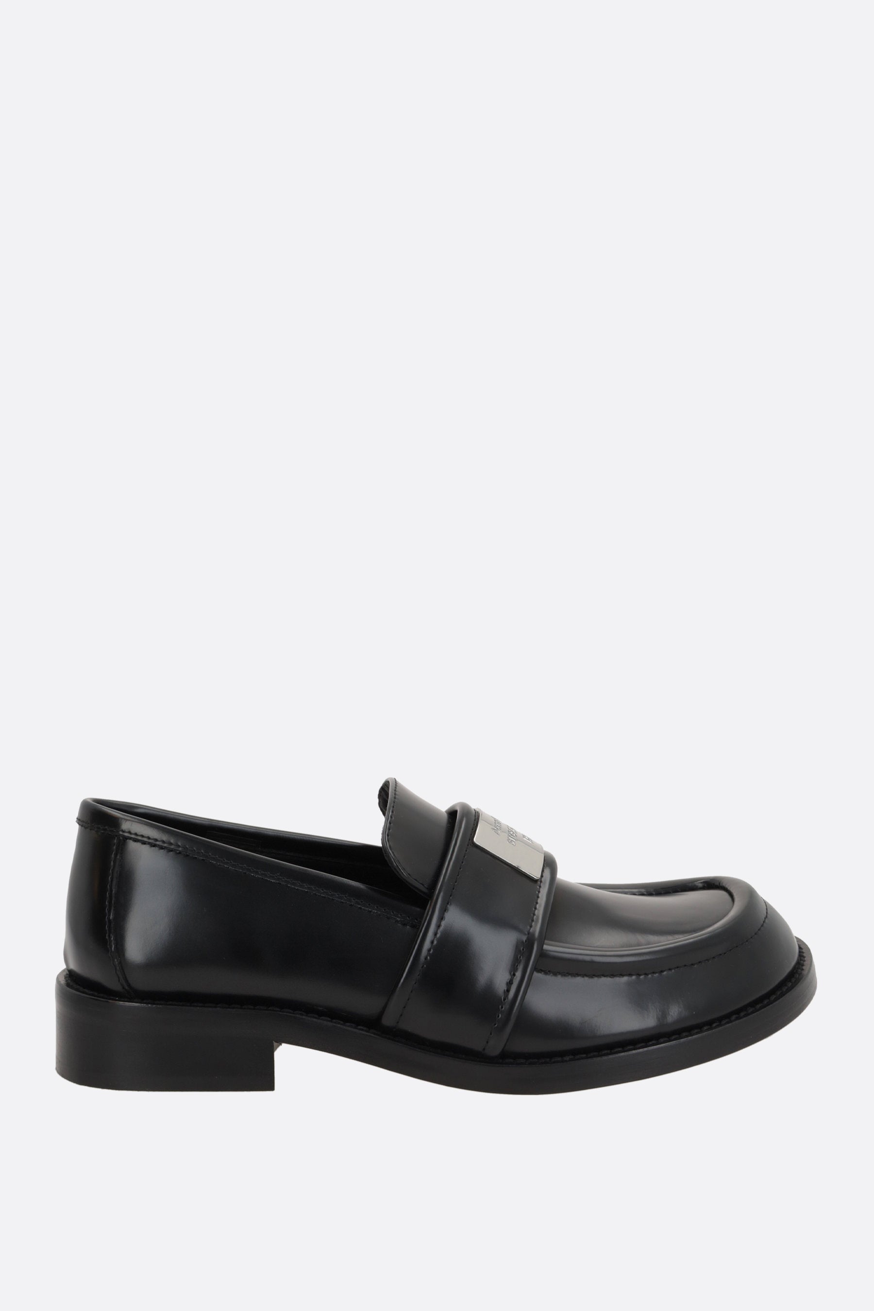 brushed leather loafers