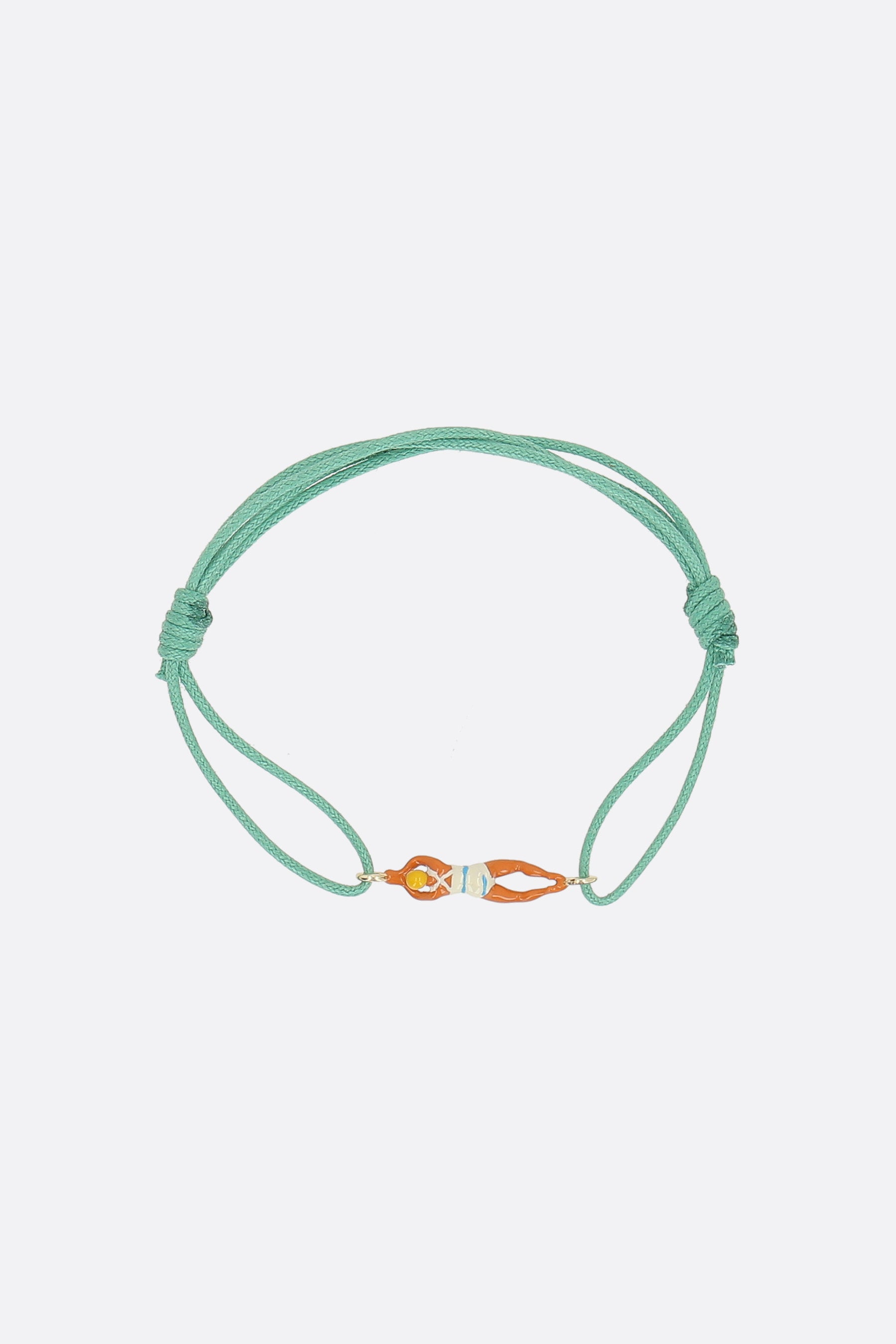 Nadadora Completo cord bracelet with gold pendant