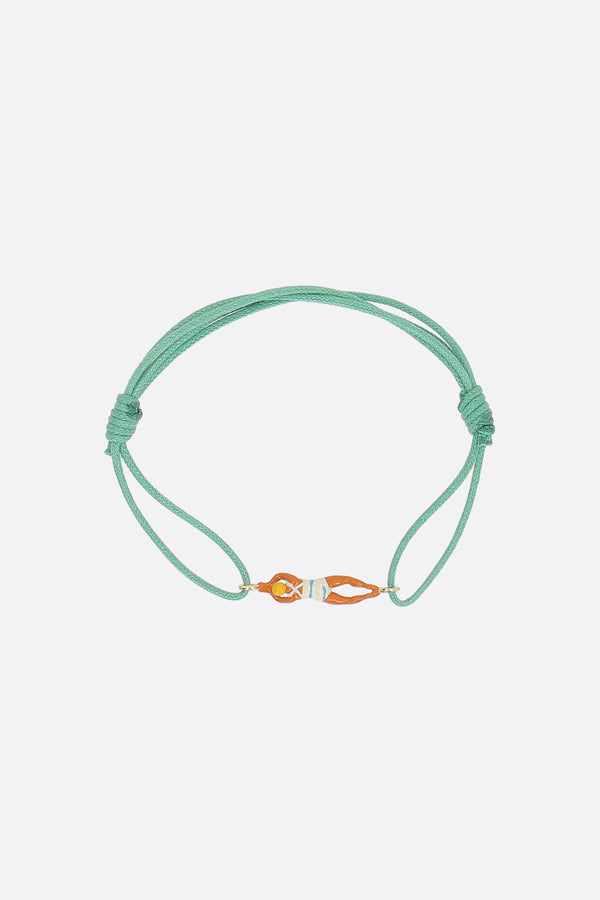 Nadadora Completo cord bracelet with gold pendant