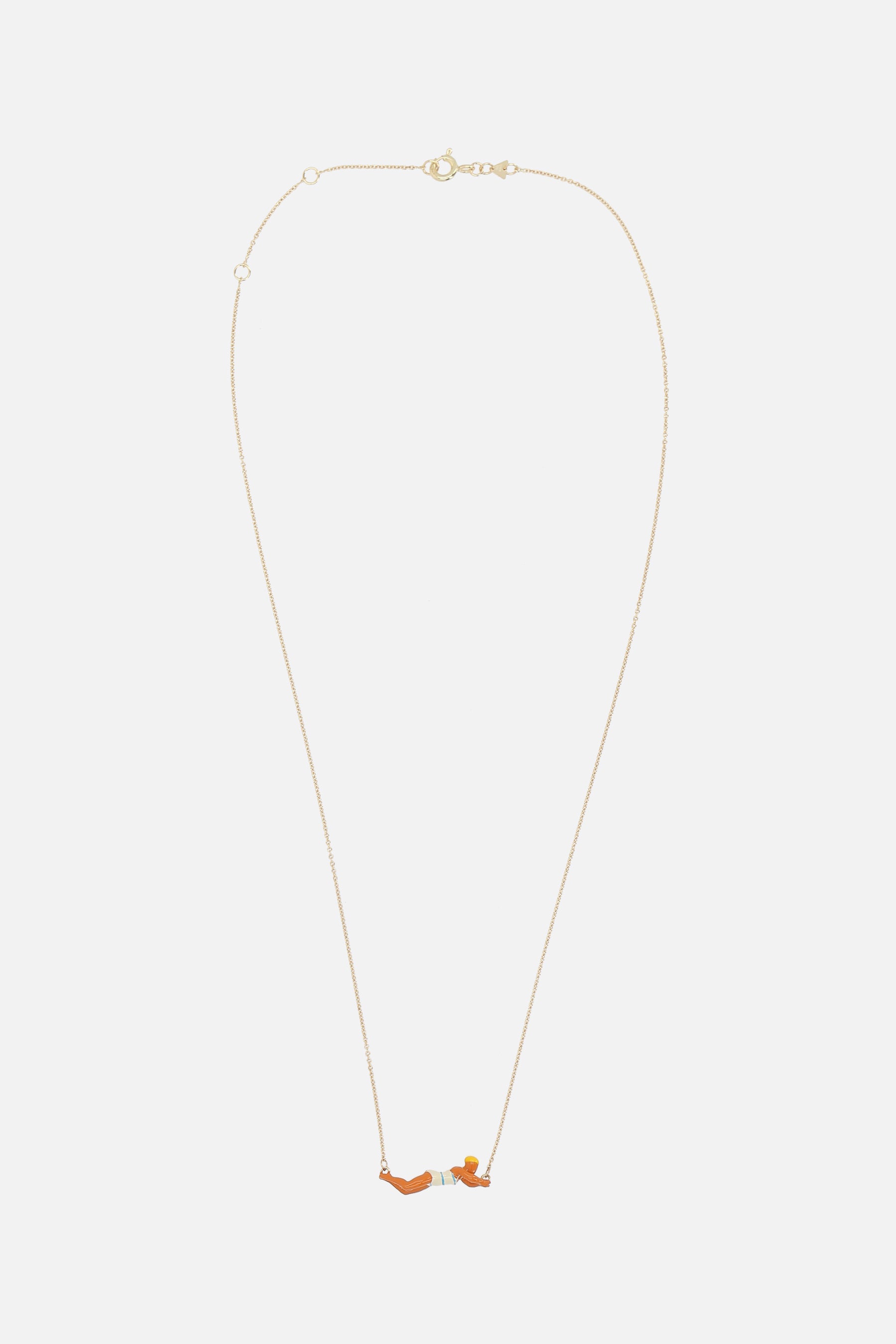 Nadadora necklace in enameled yellow gold