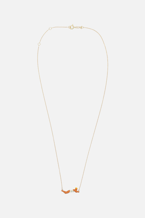 Nadadora necklace in enameled yellow gold