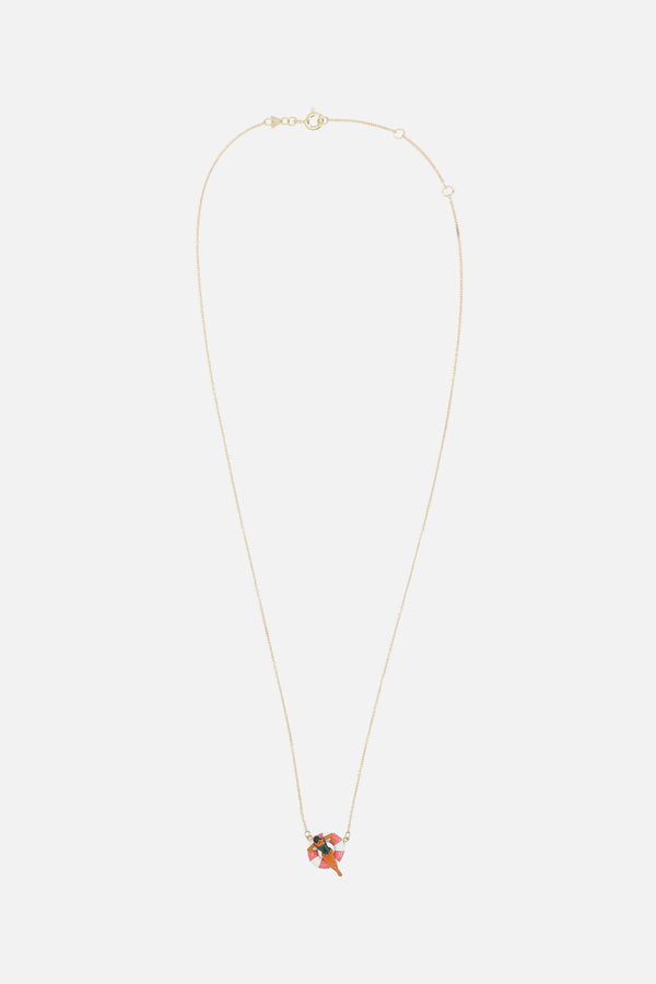 Flotadora necklace in enameled yellow gold