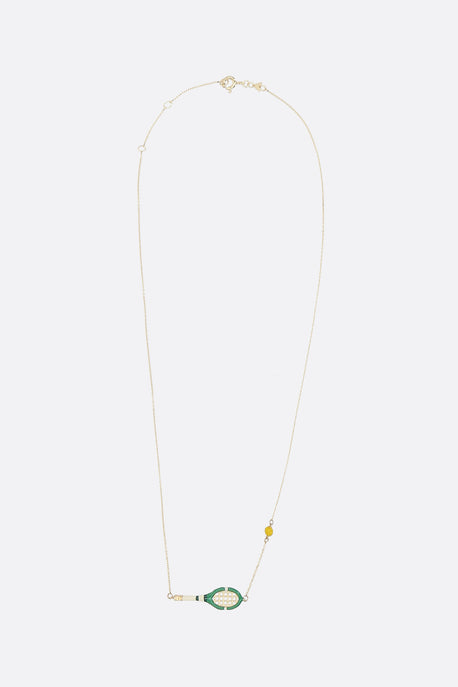 Tennis Pelota necklace in yellow gold