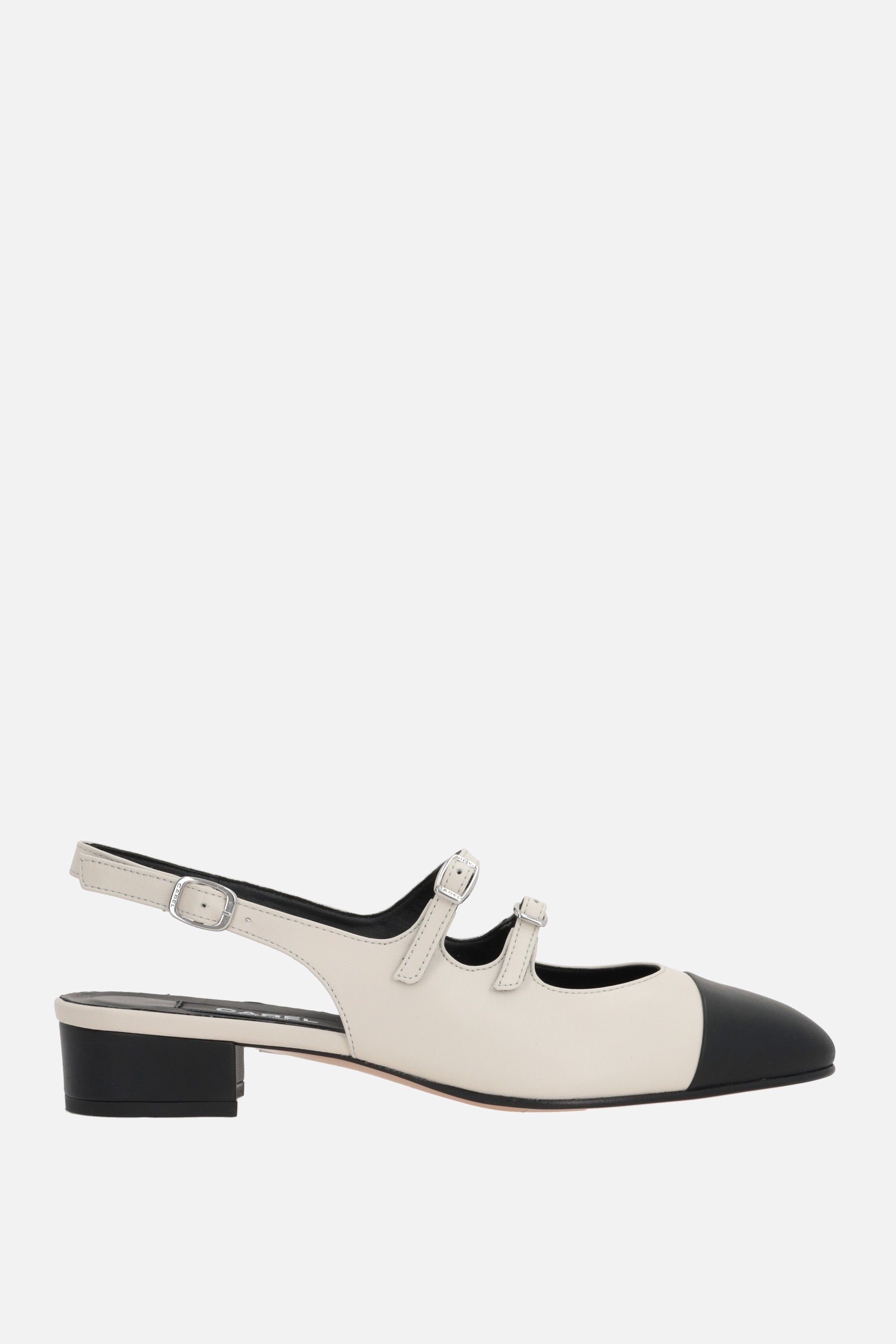 Abricot slingback in bicolor nappa