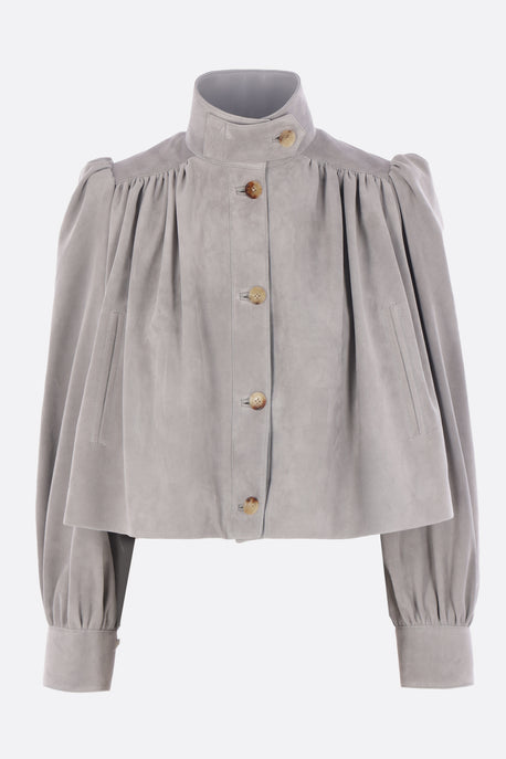 suede cropped jacket