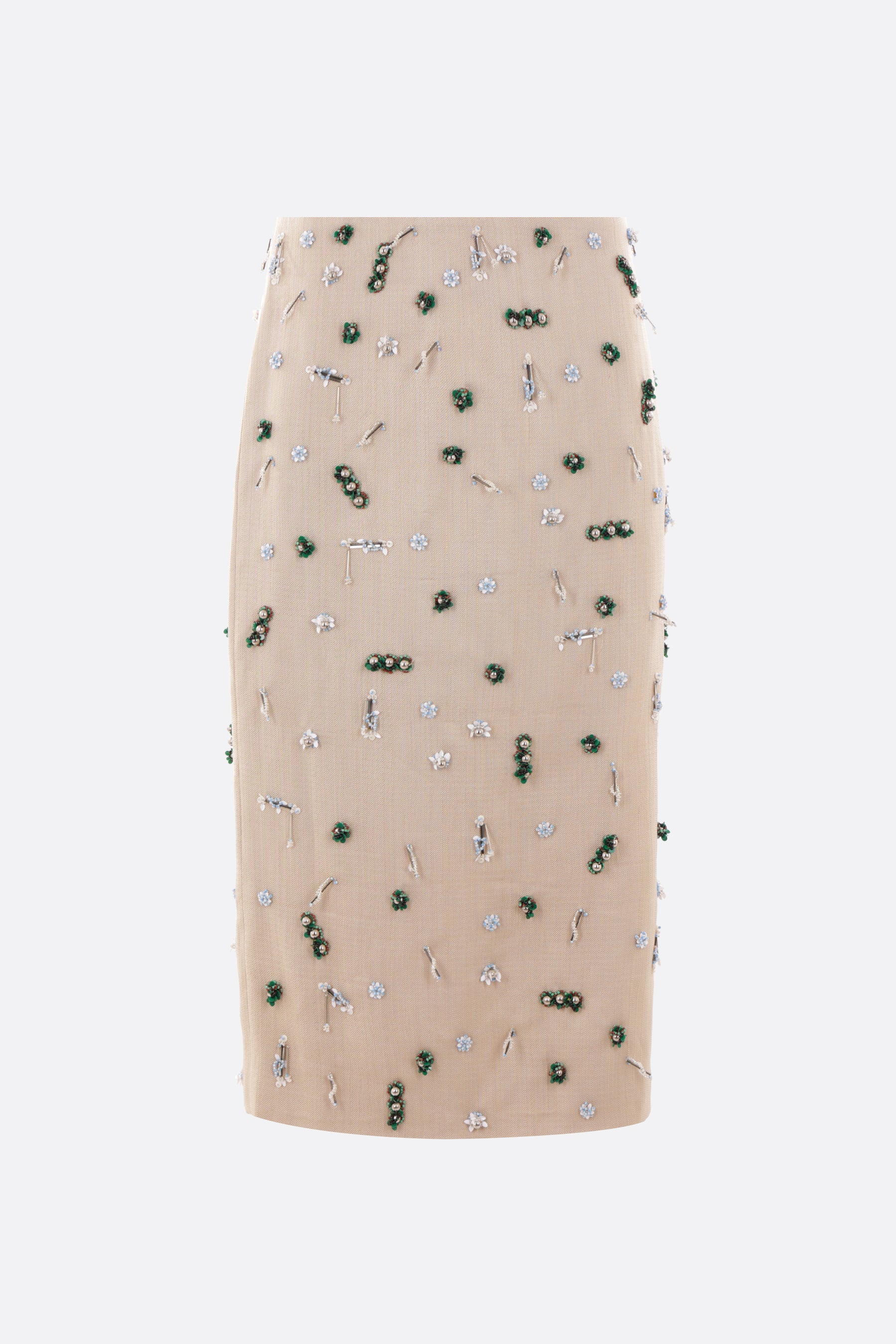 Embla beaded canvas midi skirt