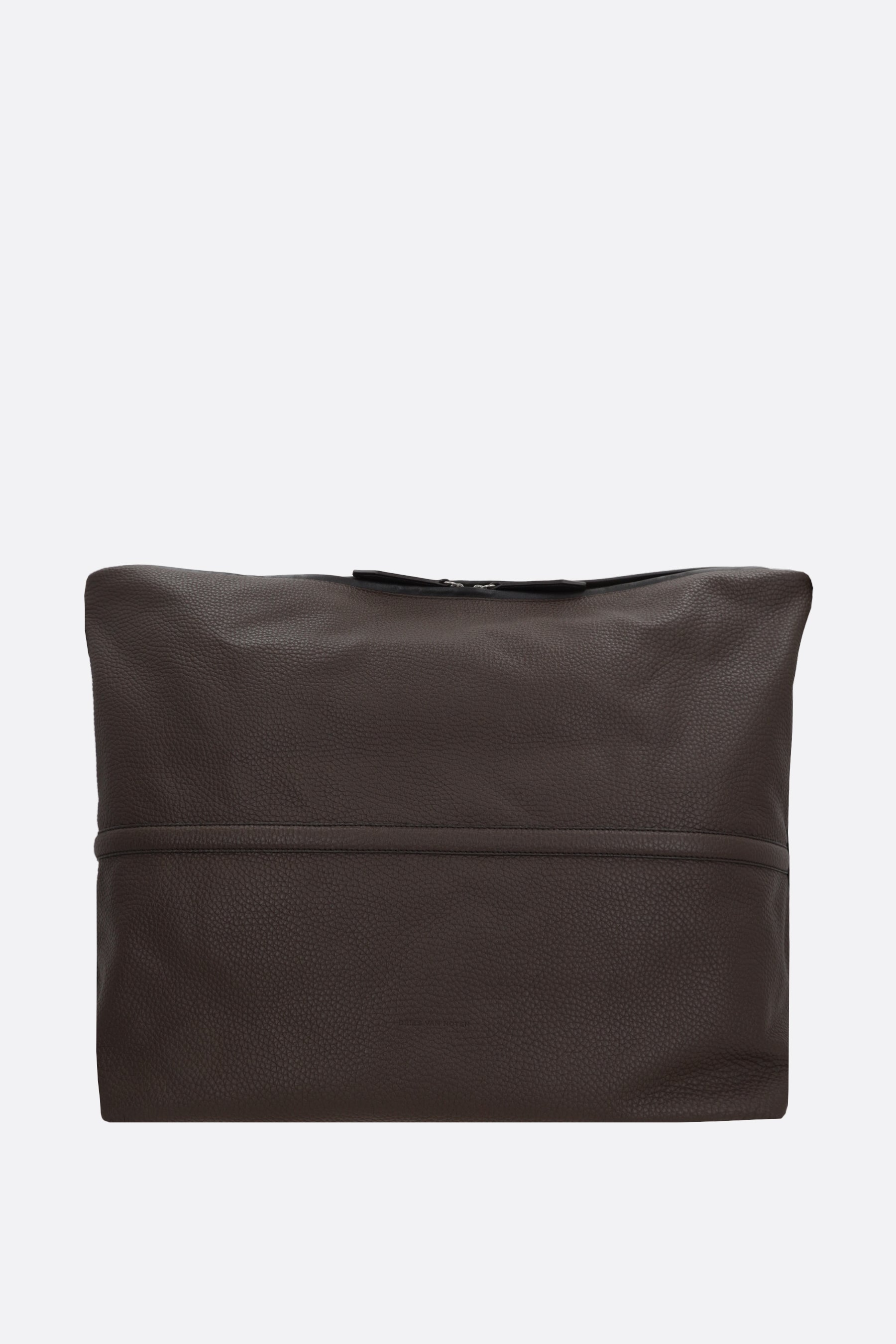 Holdall shoulder bag in grainy leather