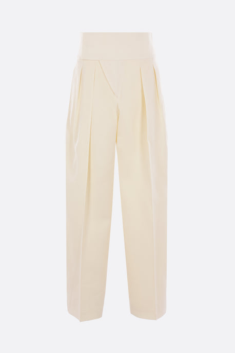 darted trousers in silk blend