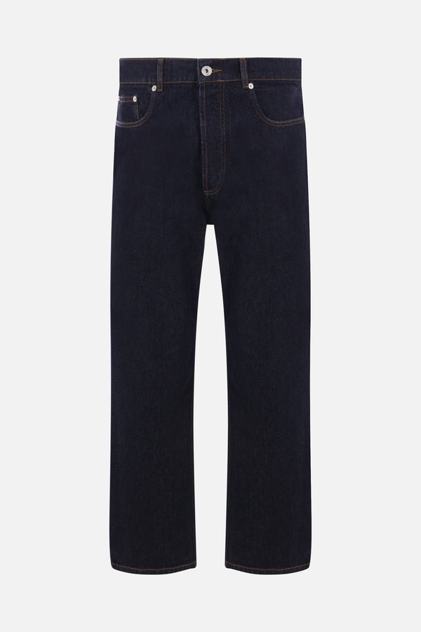 straight-leg denim jeans