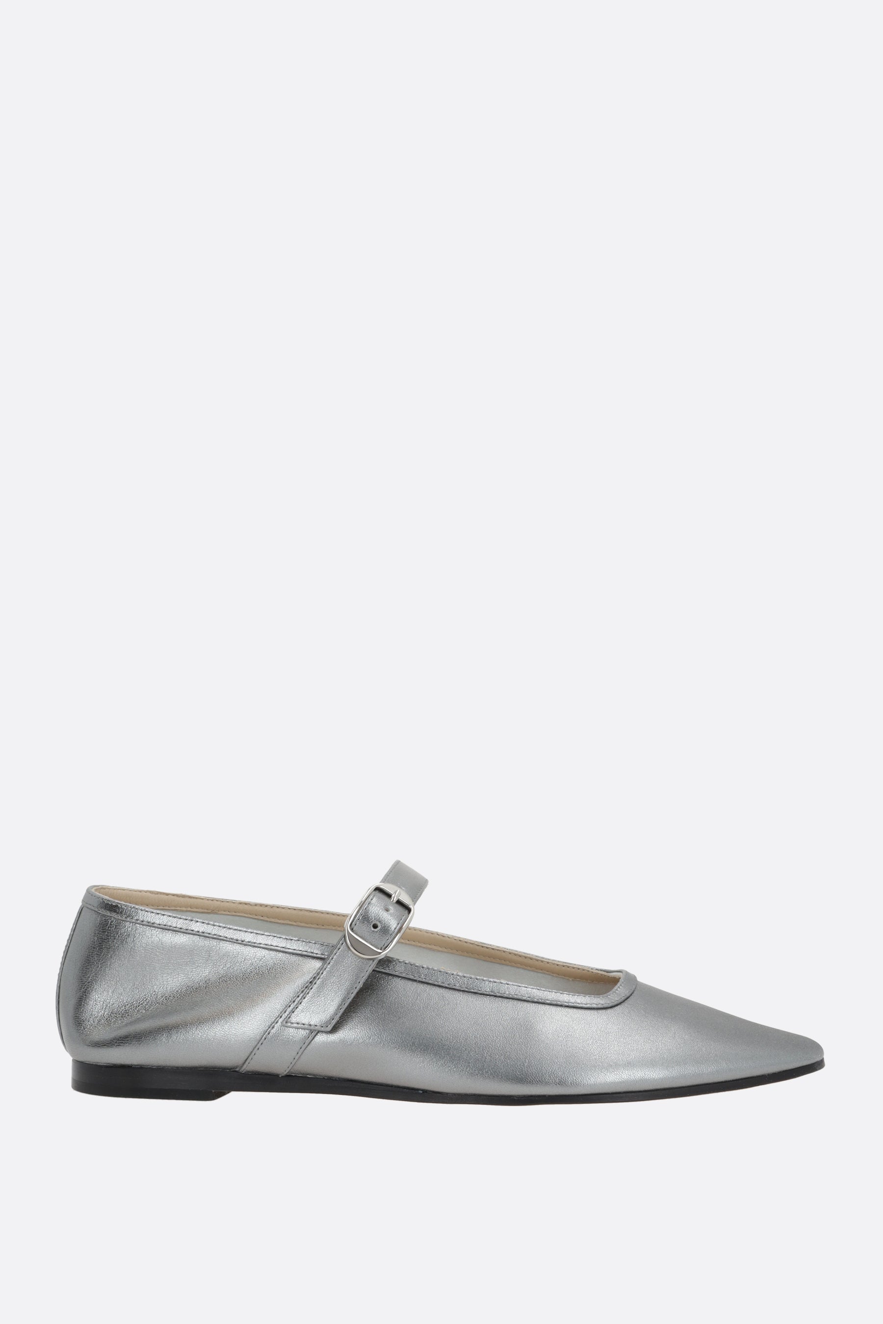 mary-jane ballerinas in metallic nappa