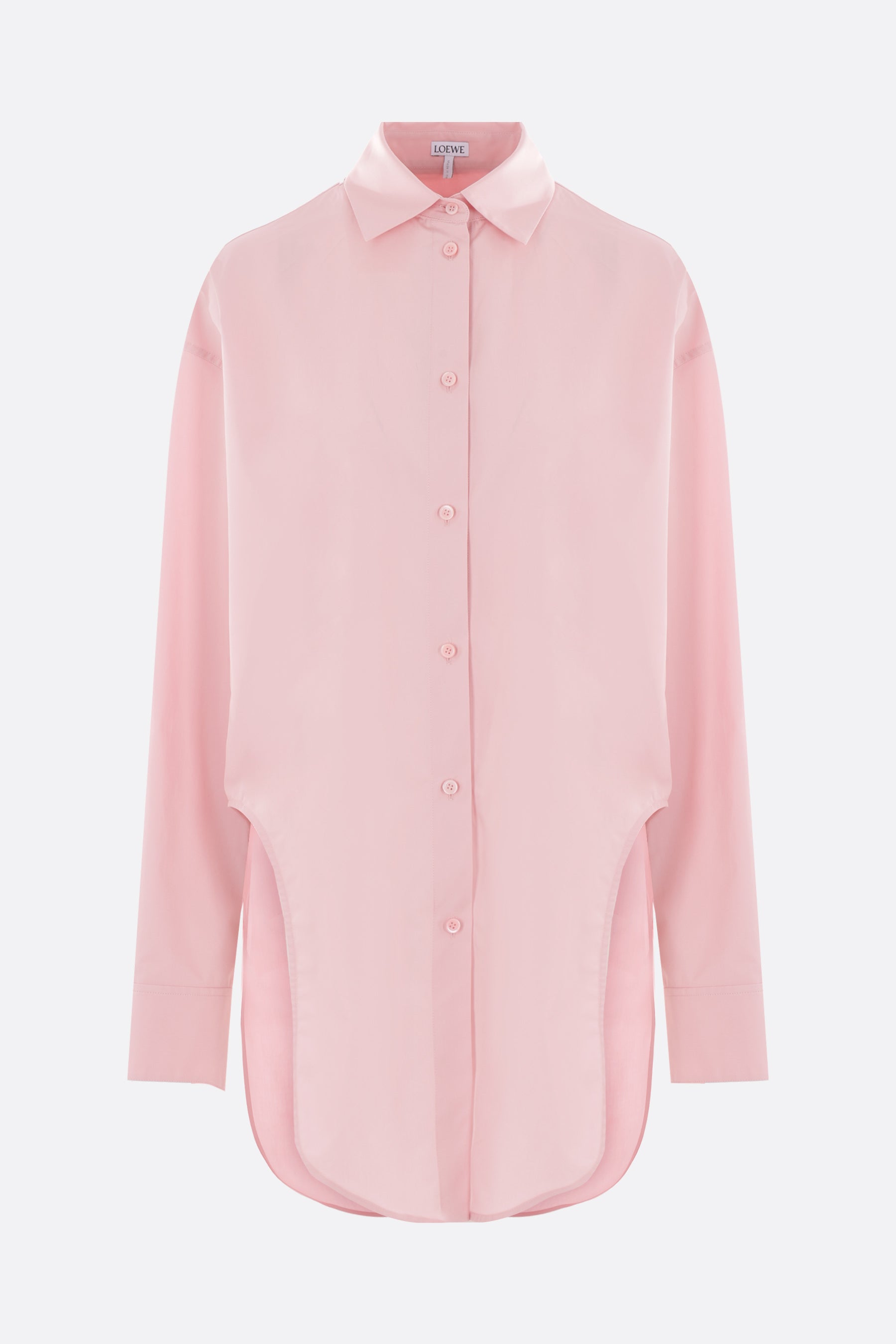 oversize poplin shirt with curved slits