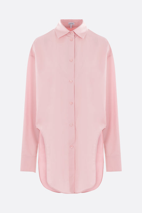 oversize poplin shirt with curved slits