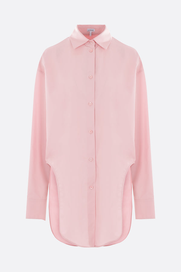 oversize poplin shirt with curved slits