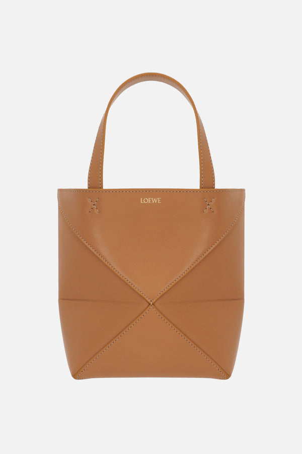 Puzzle Fold mini smooth leather tote bag